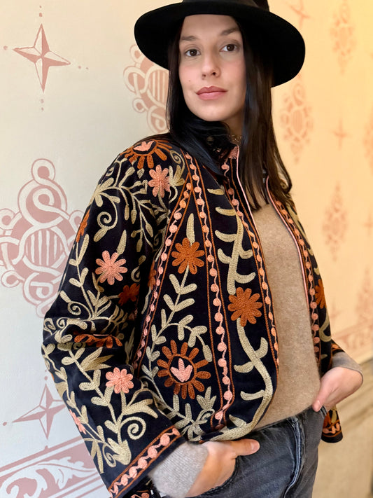 Paris Velvet Jacket - Black Small