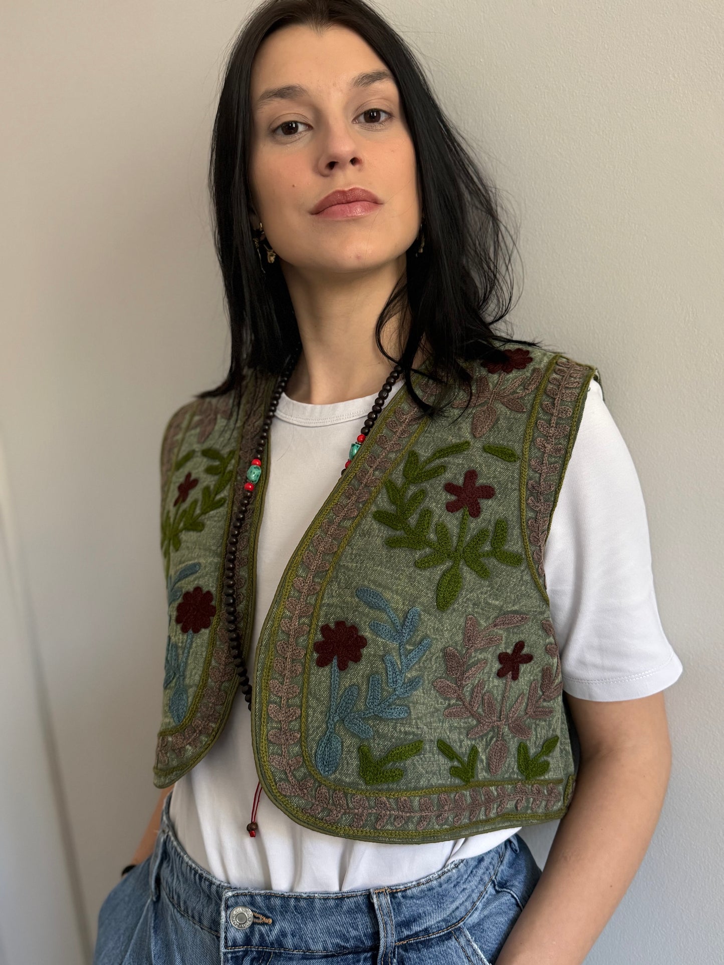 Cotton Boho Embroidered Vest