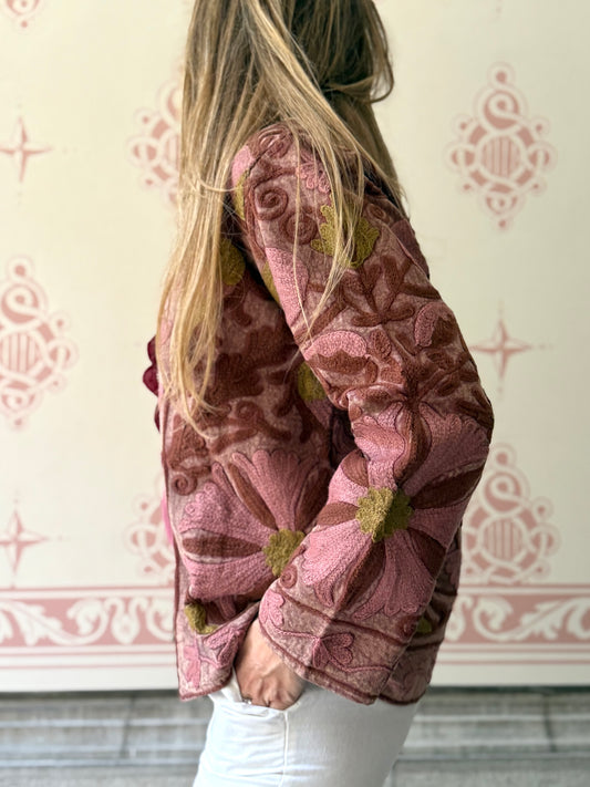 Cotton Suzani Jacket Embroidered Reversible