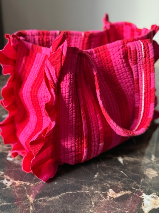 Mini Cotton Quilted Tote Bag