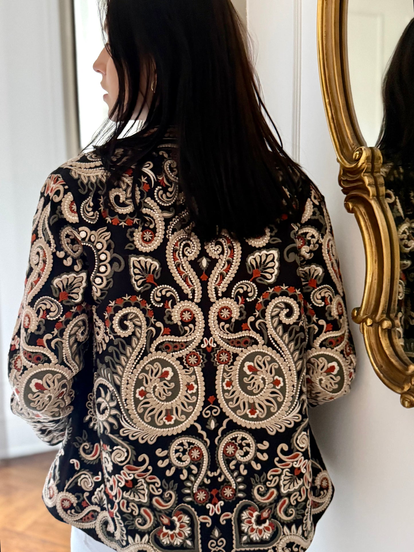 Leila Jacket Embroidered -  Black
