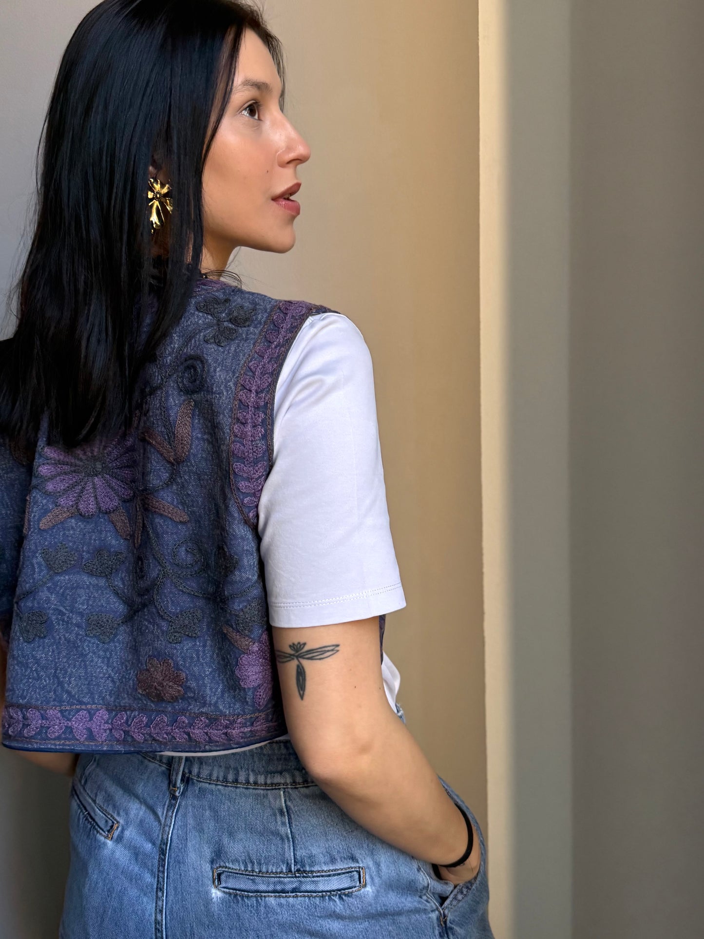 Cotton Boho Embroidered Vest
