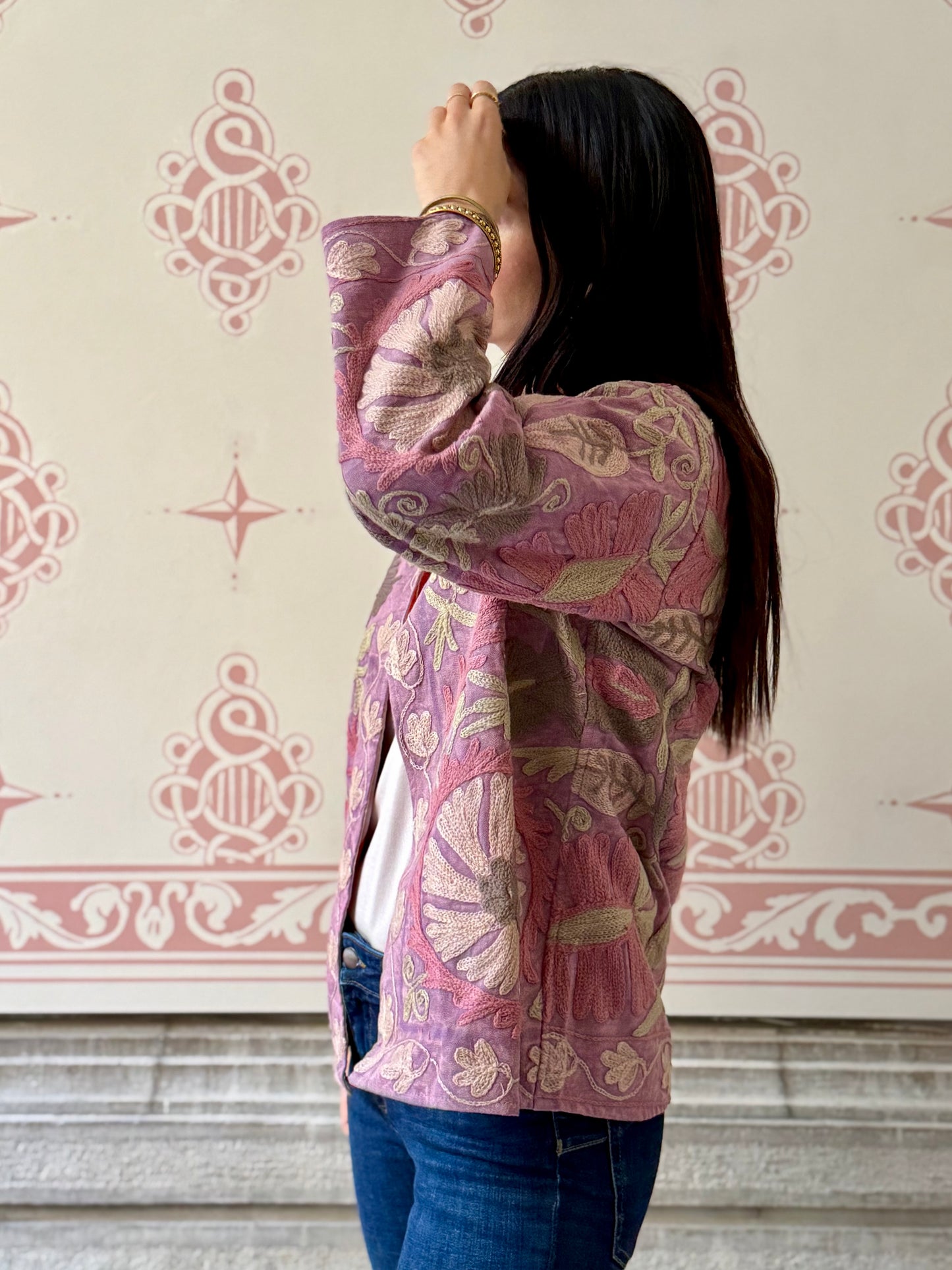 Cotton Suzani Jacket Embroidered Reversible