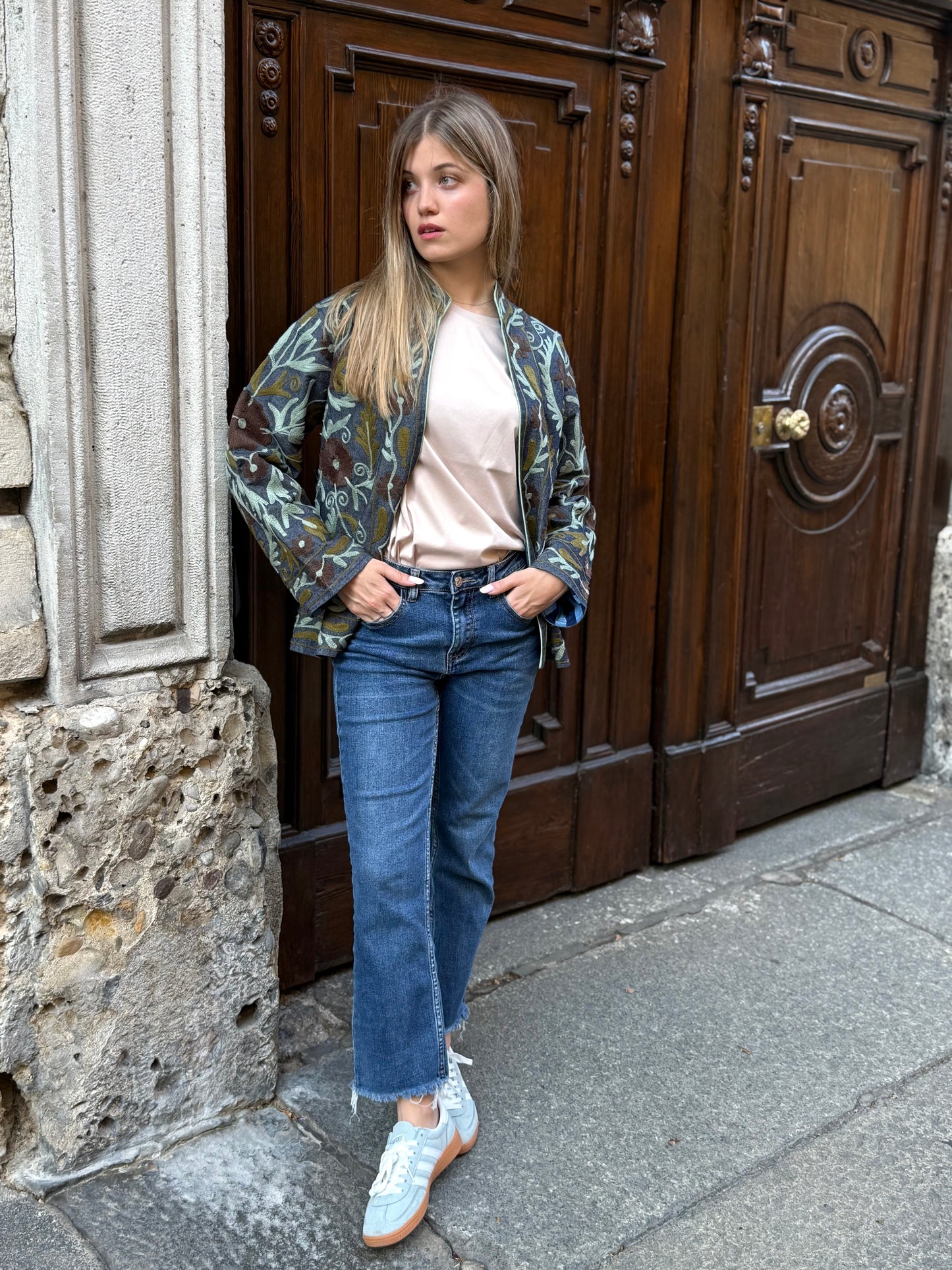 Denim Suzani Jacket Embroidered - limited edition