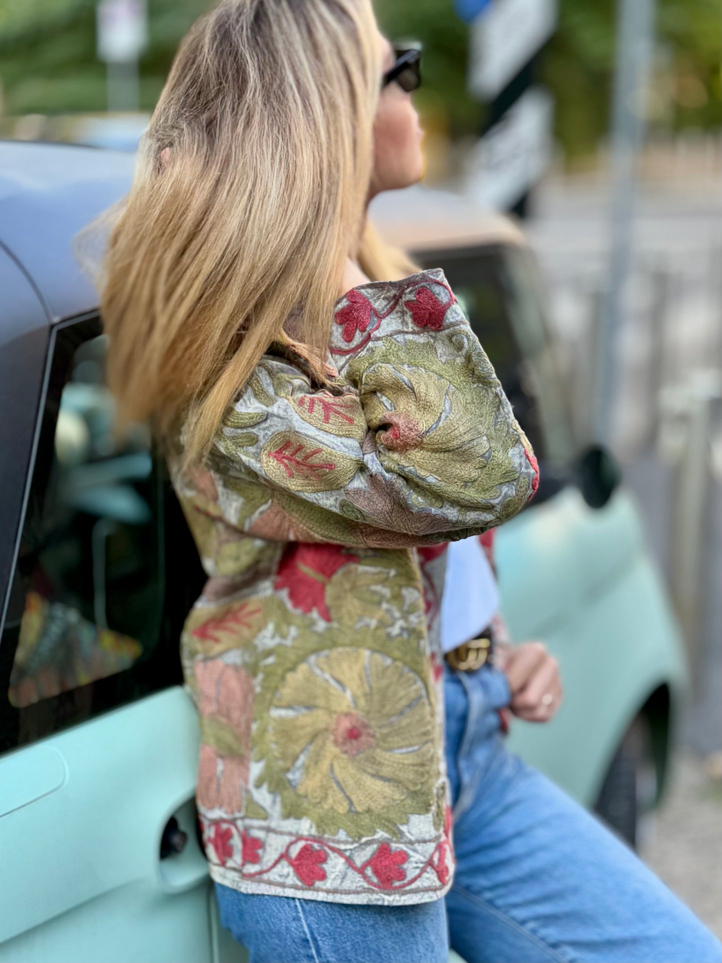 Cotton Suzani Jacket Embroidered Reversible