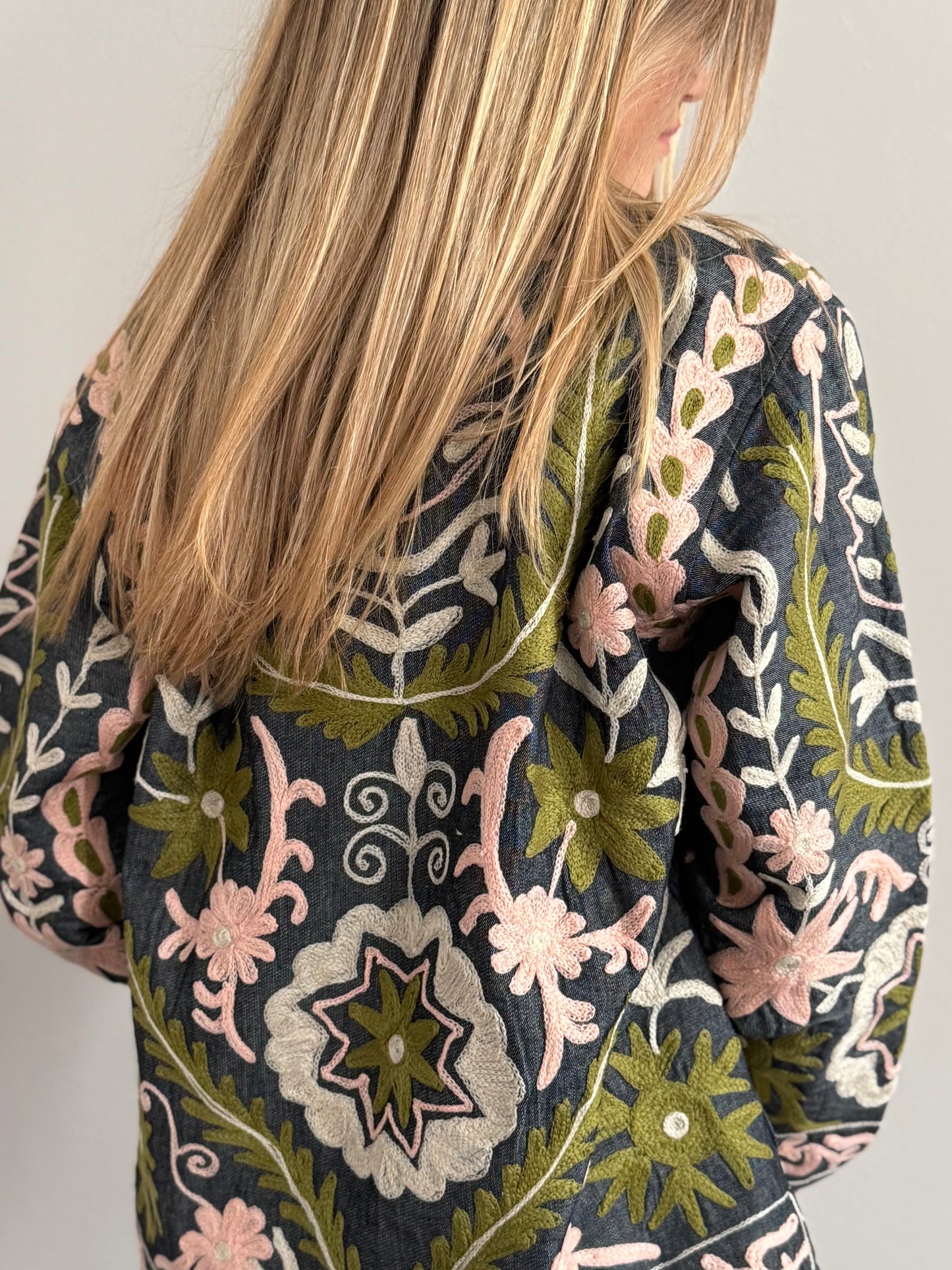 Denim Suzani Jacket Embroidered - limited edition