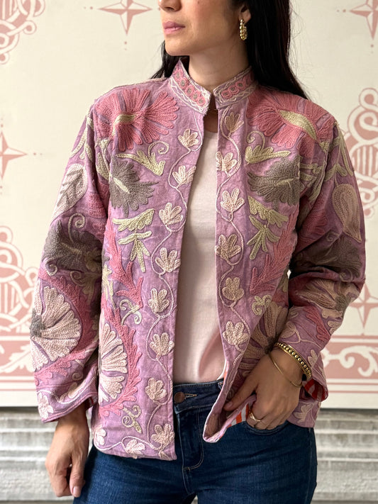 Cotton Suzani Jacket Embroidered Reversible