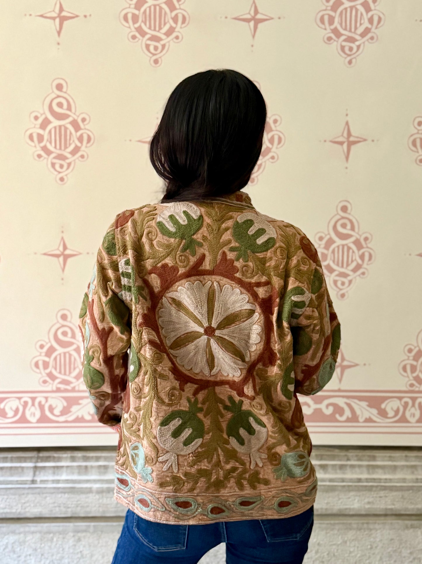Cotton Suzani Jacket Embroidered Reversible