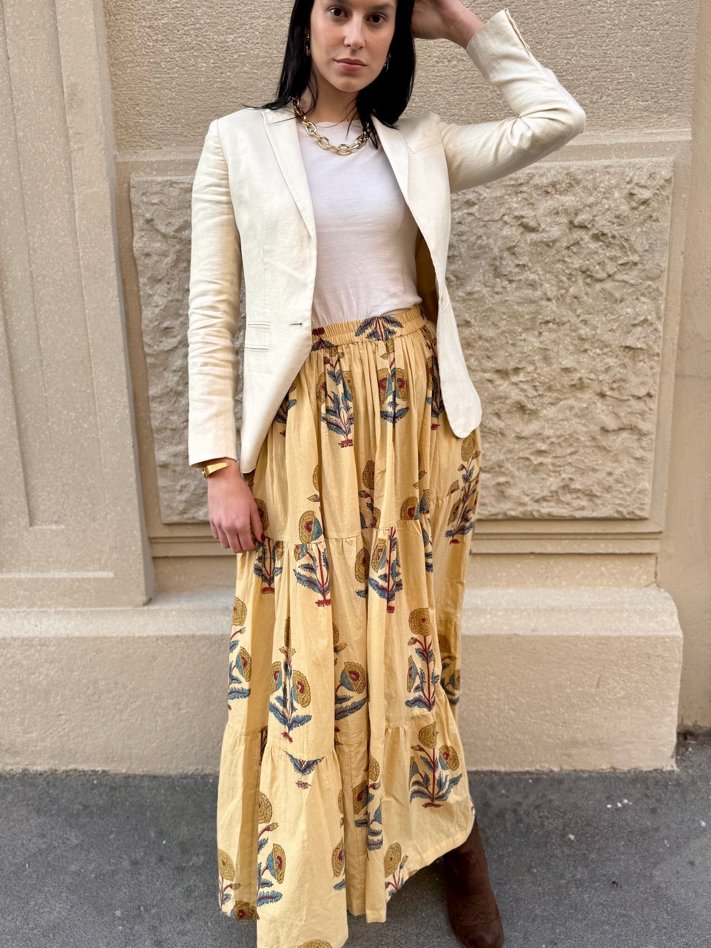 Eve Long Flounced Skirt