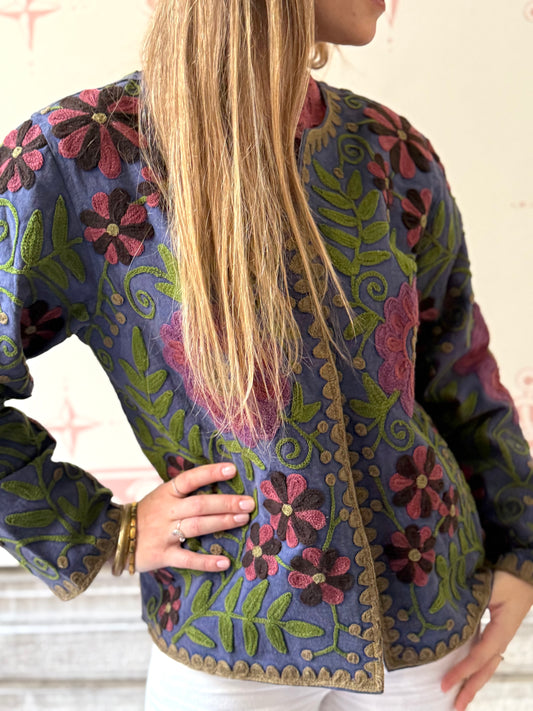 Cotton Suzani Jacket Embroidered Reversible