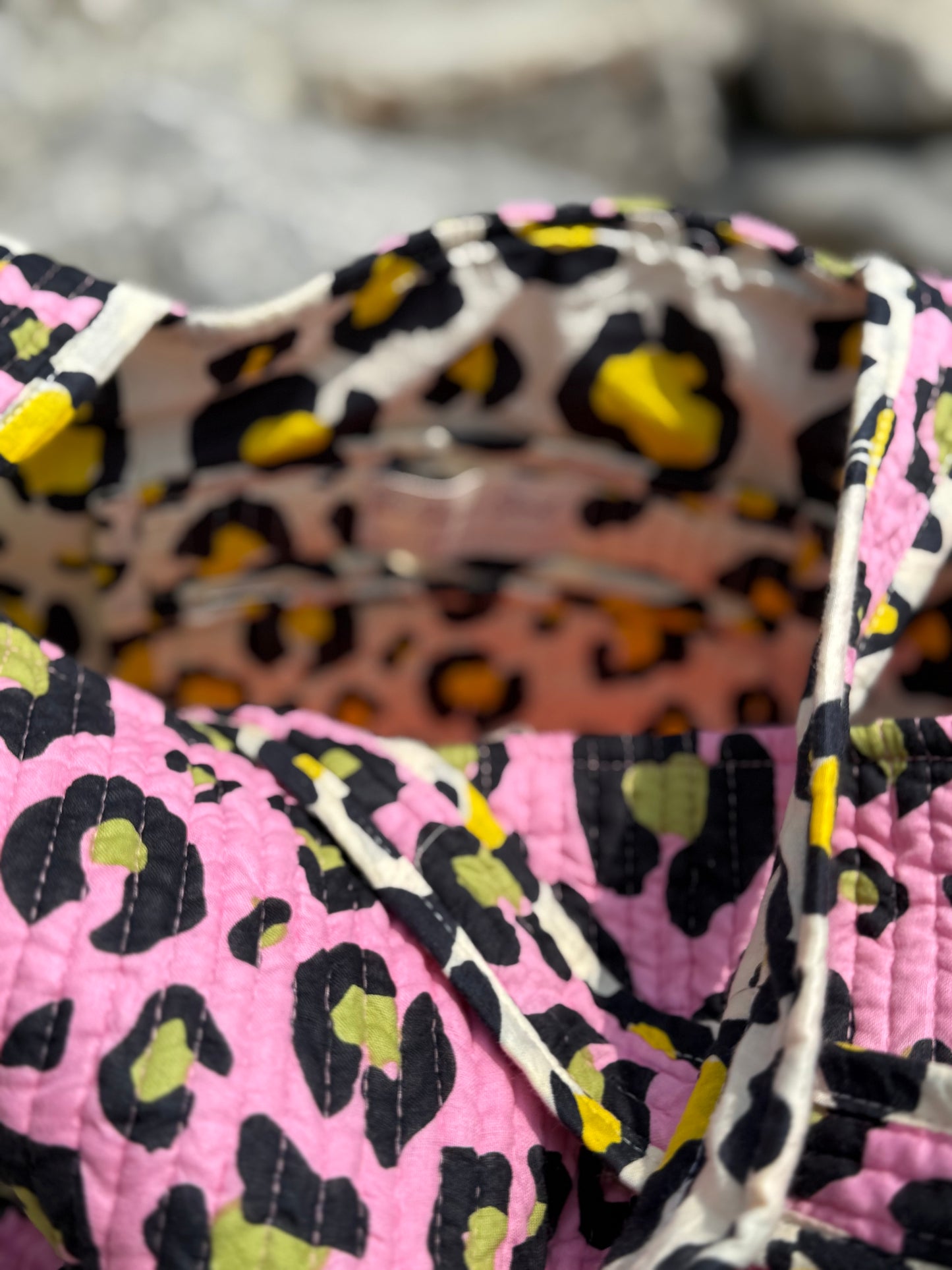 Quilted organic cotton Tote Bag - Leopard
