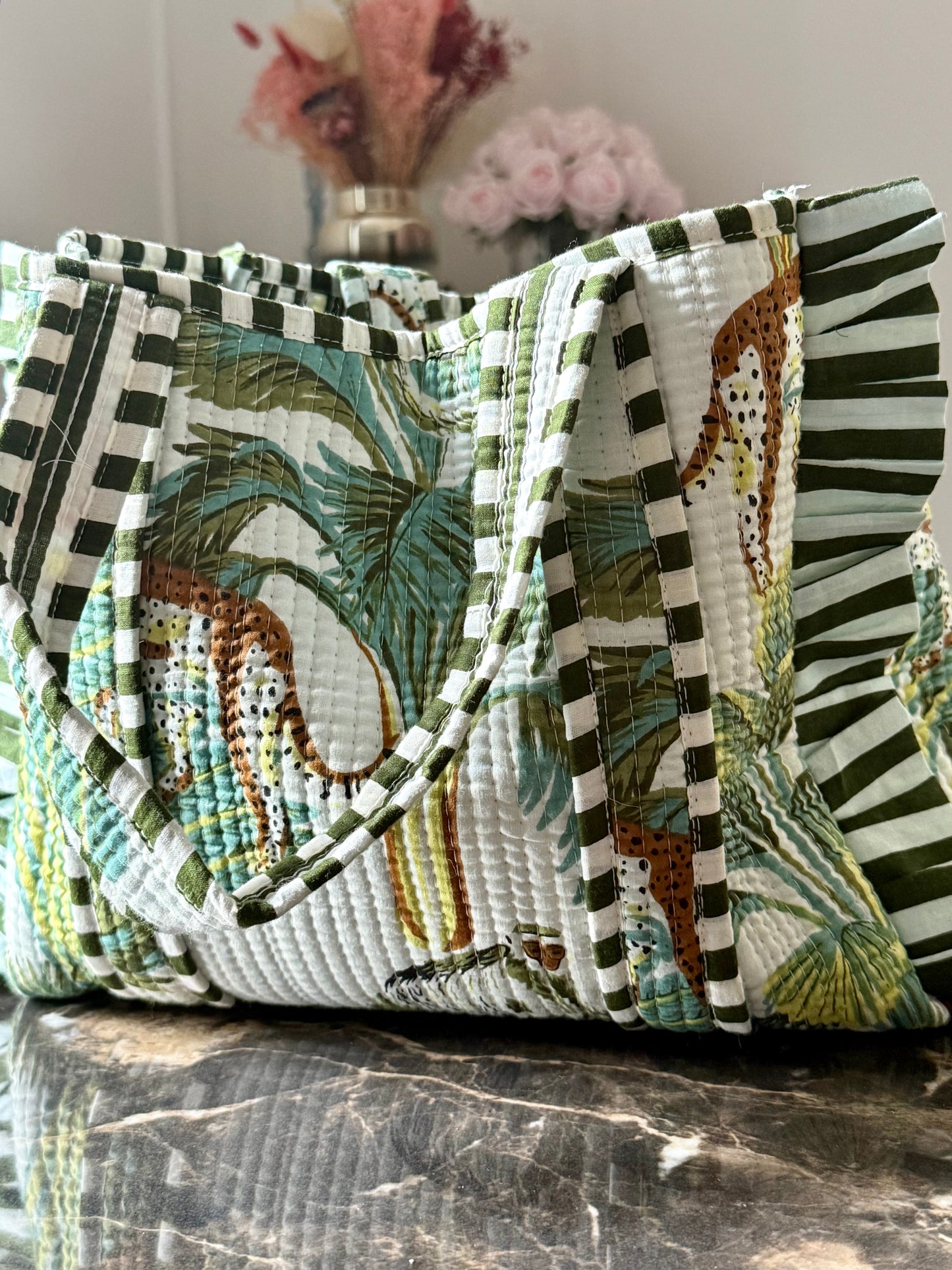 Mini Cotton Quilted Tote Bag