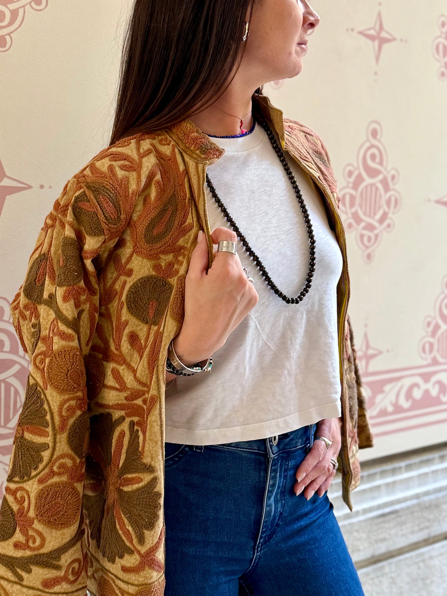 Cotton Suzani Jacket Embroidered Reversible