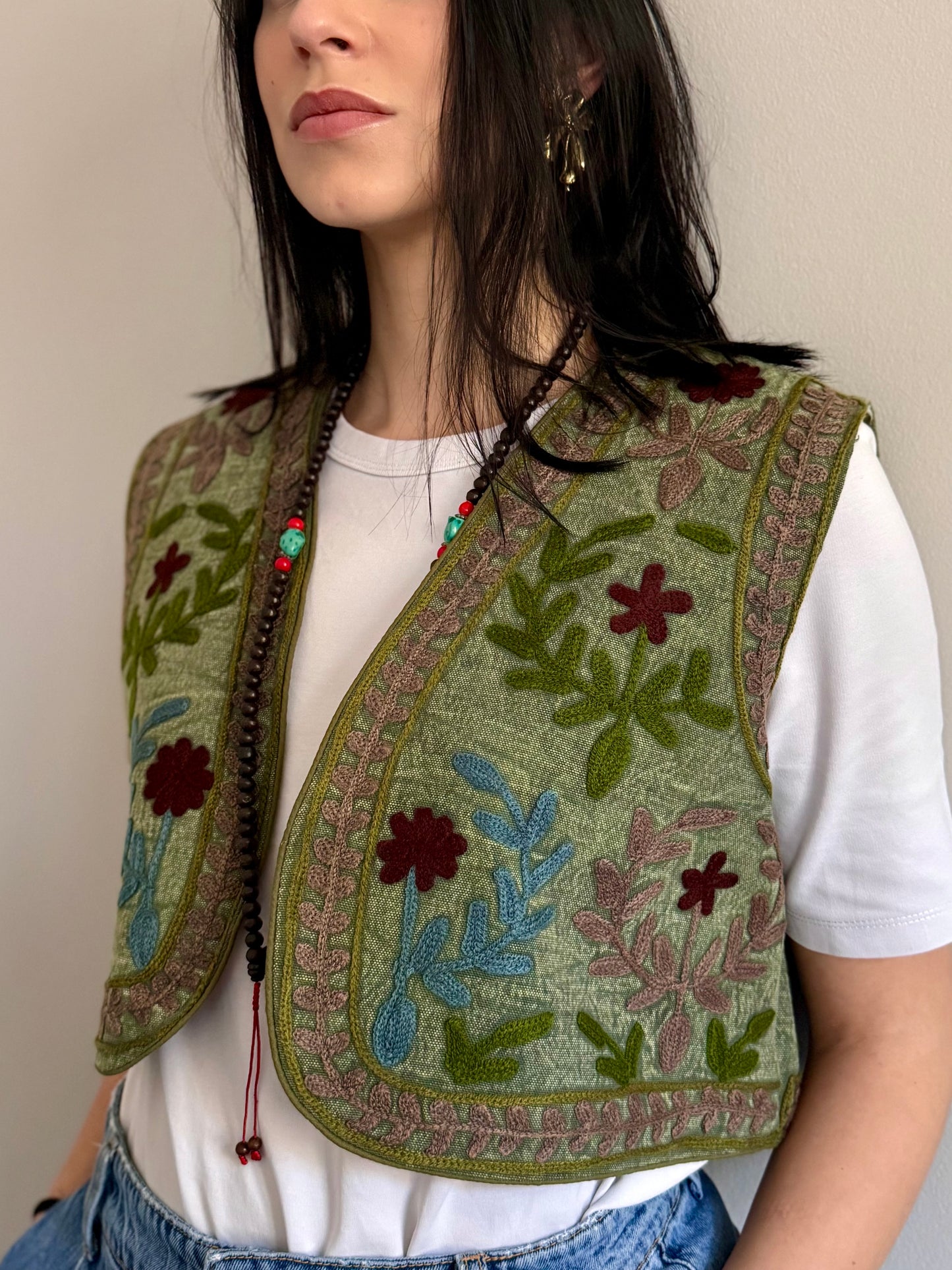 Cotton Boho Embroidered Vest
