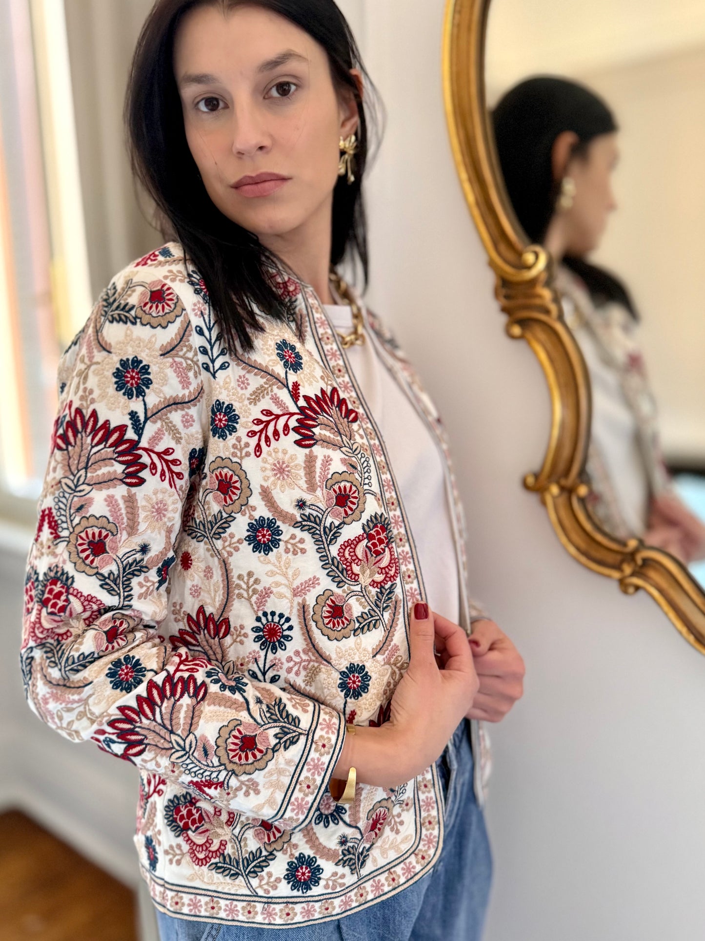 Leila Jacket Embroidered - White