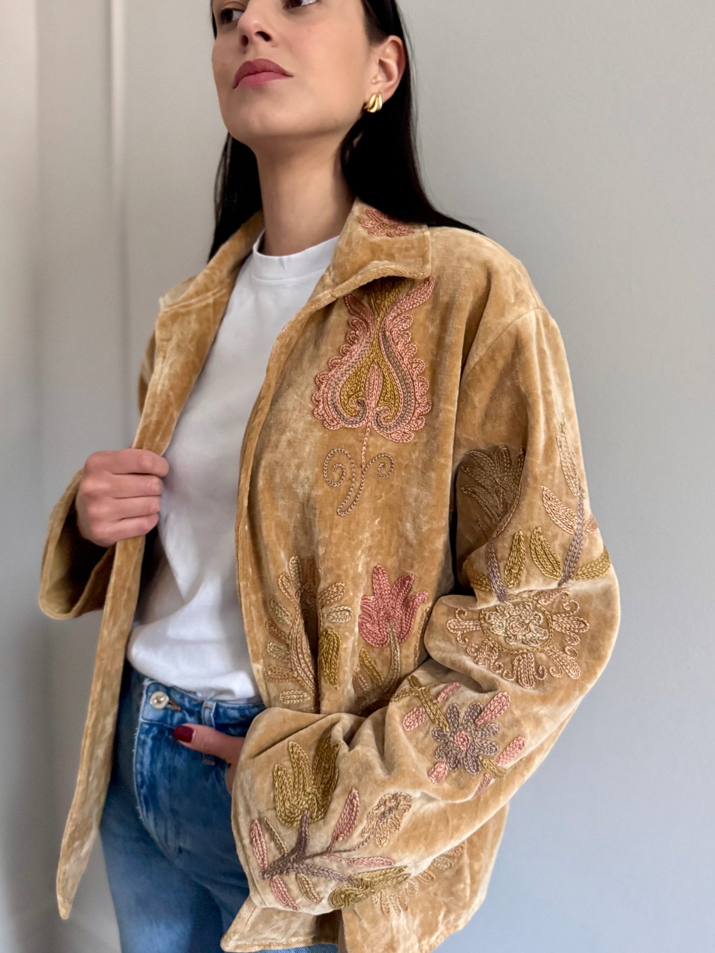 Priya Velvet Jacket Hand Embroidered