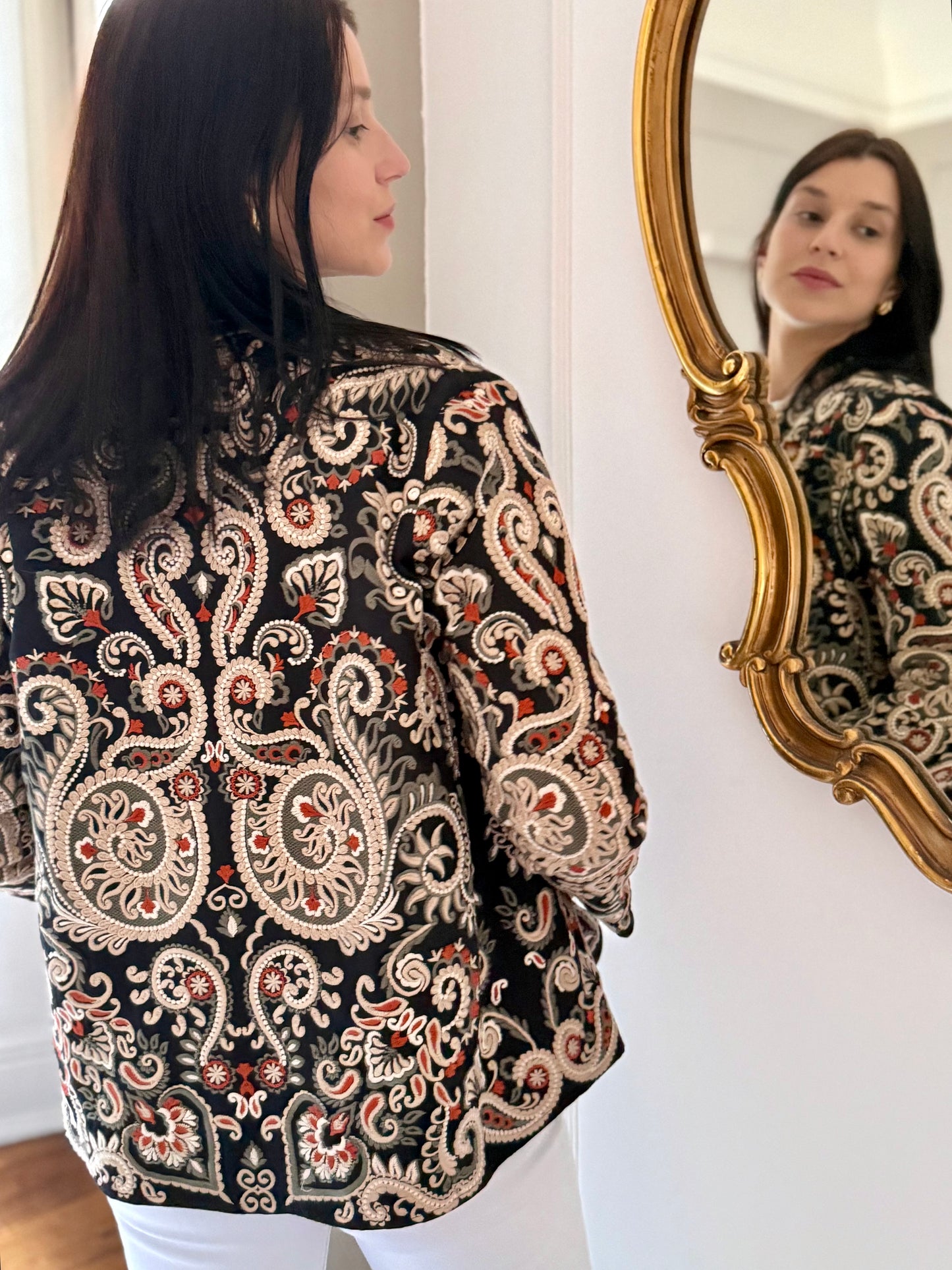 Leila Jacket Embroidered -  Black