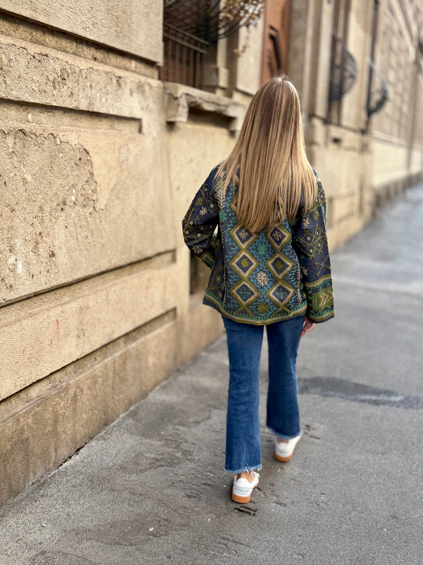 Denim Suzani Jacket Embroidered - limited edition