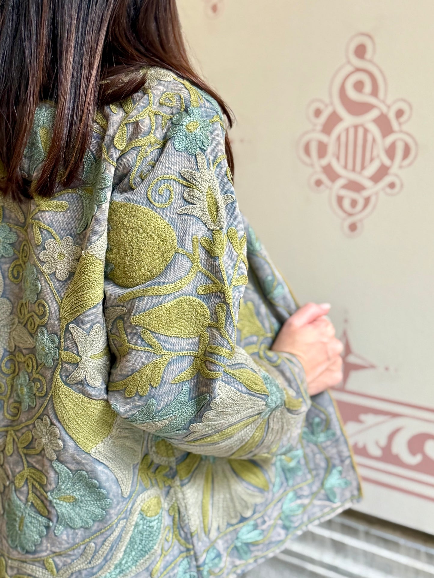 Cotton Suzani Jacket Embroidered Reversible