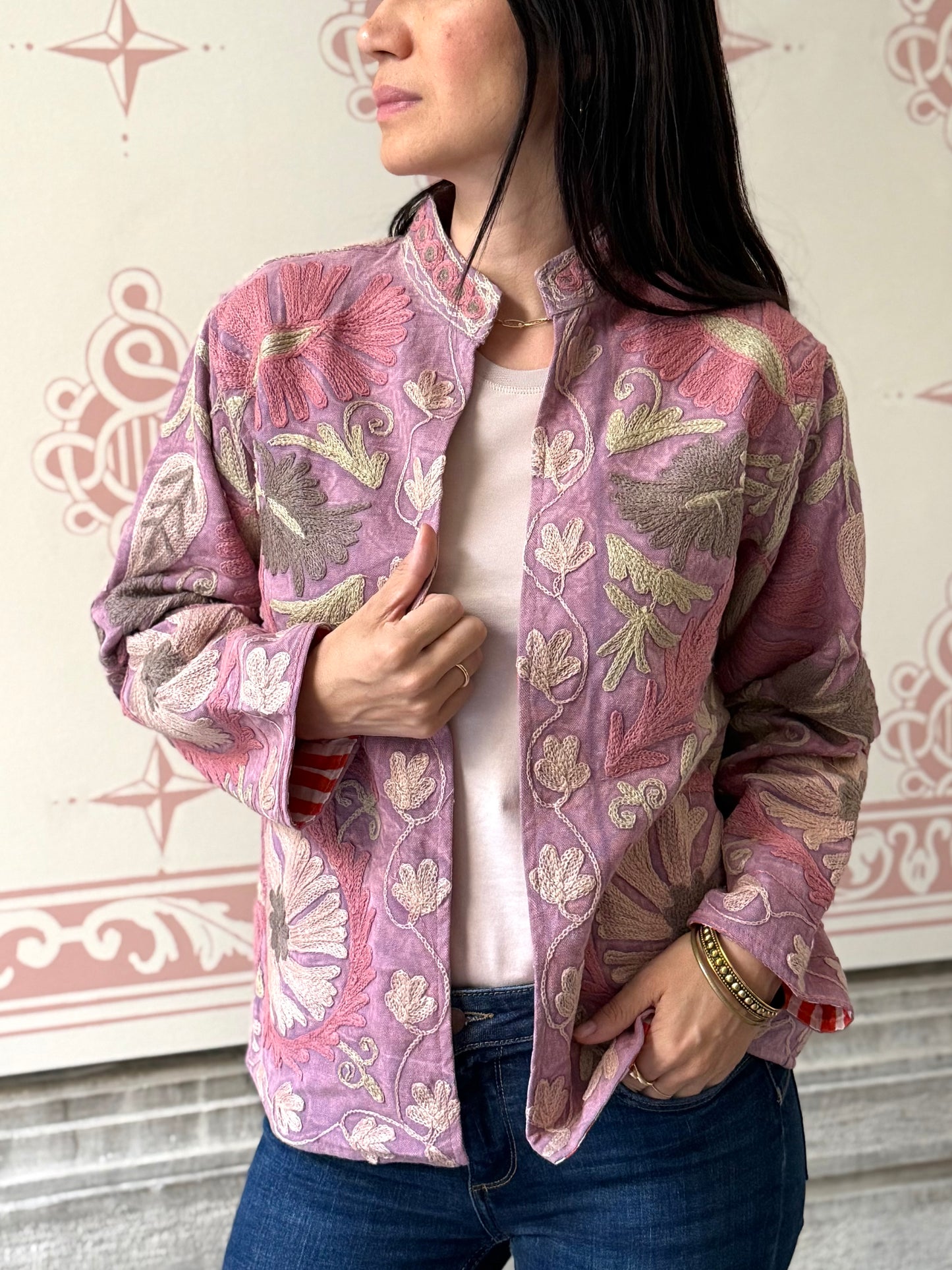 Cotton Suzani Jacket Embroidered Reversible