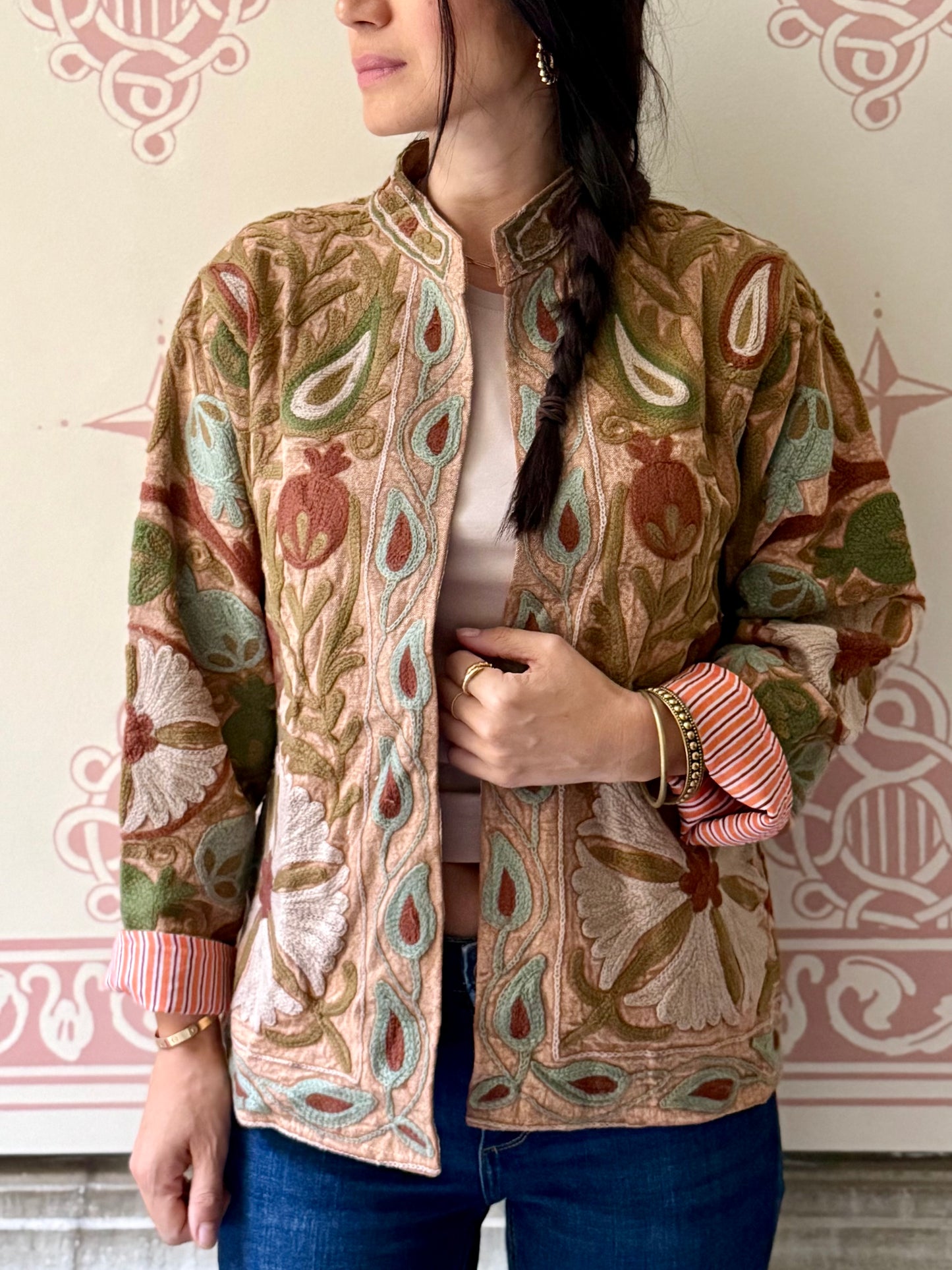 Cotton Suzani Jacket Embroidered Reversible