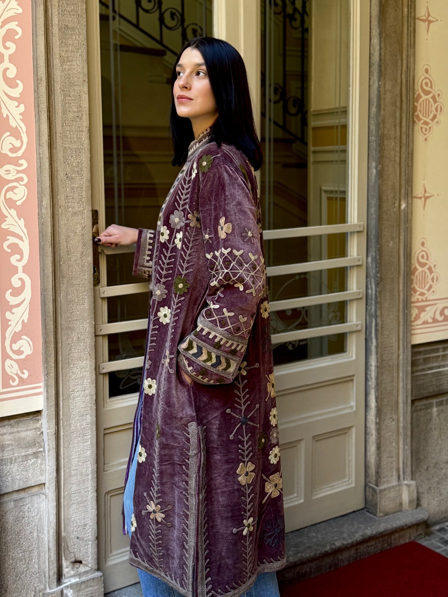 Velvet Embroidered Coat