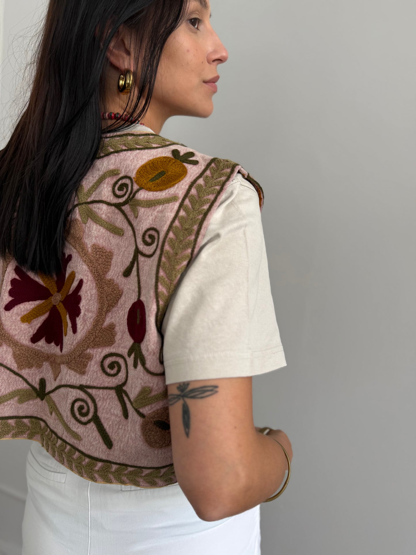 Cotton Boho Embroidered Vest