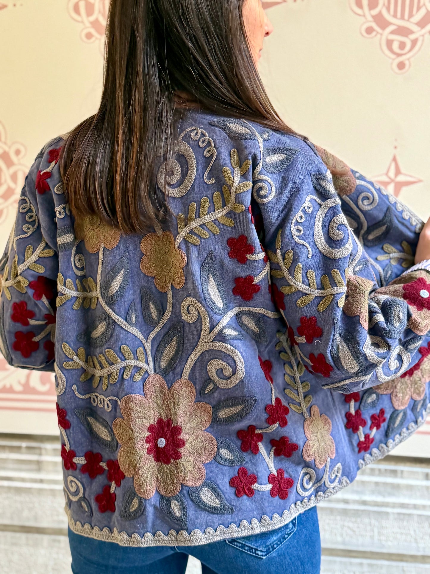 Cotton Suzani Jacket Embroidered Reversible