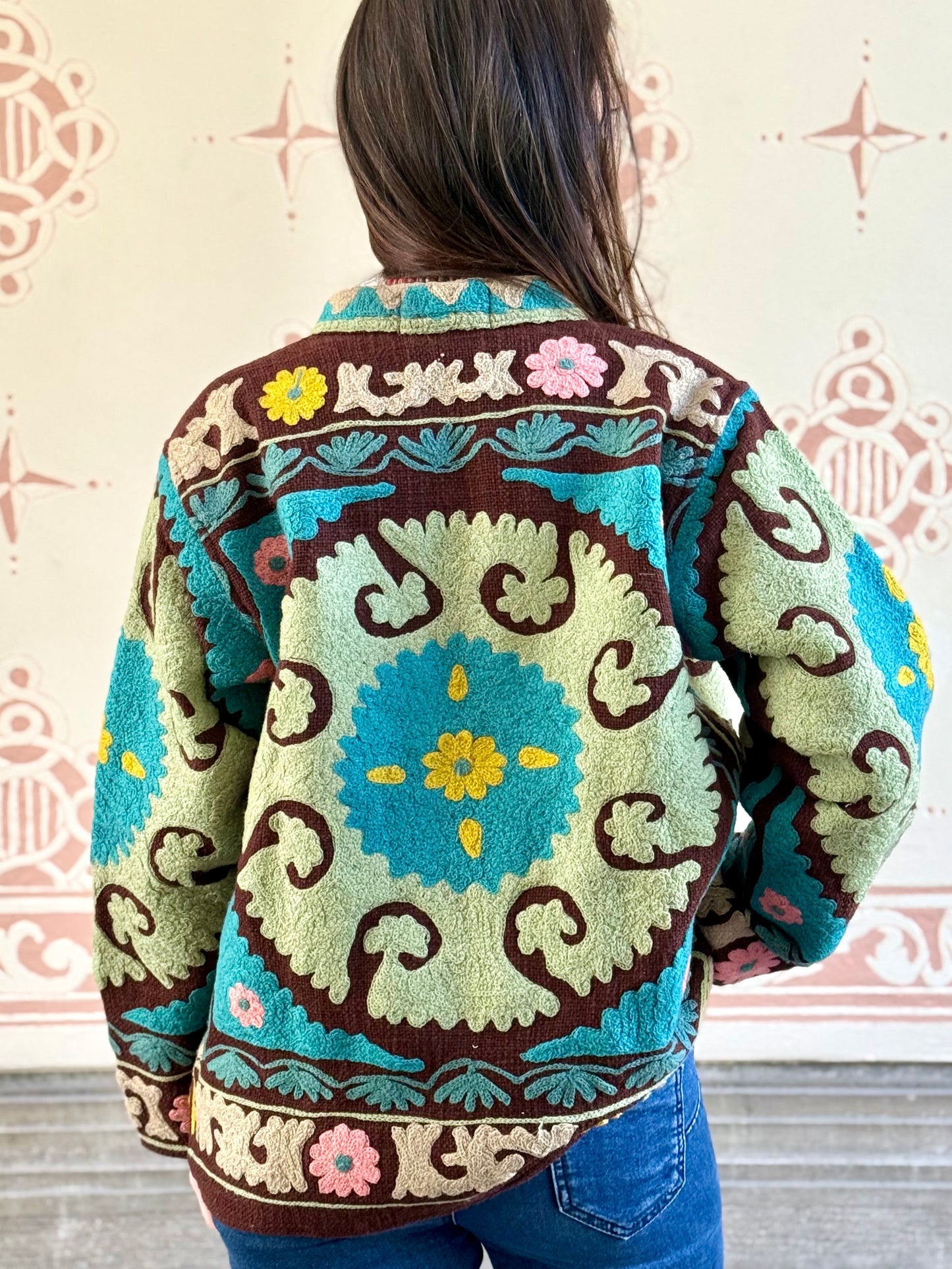 Cotton Suzani Jacket Embroidered Reversible