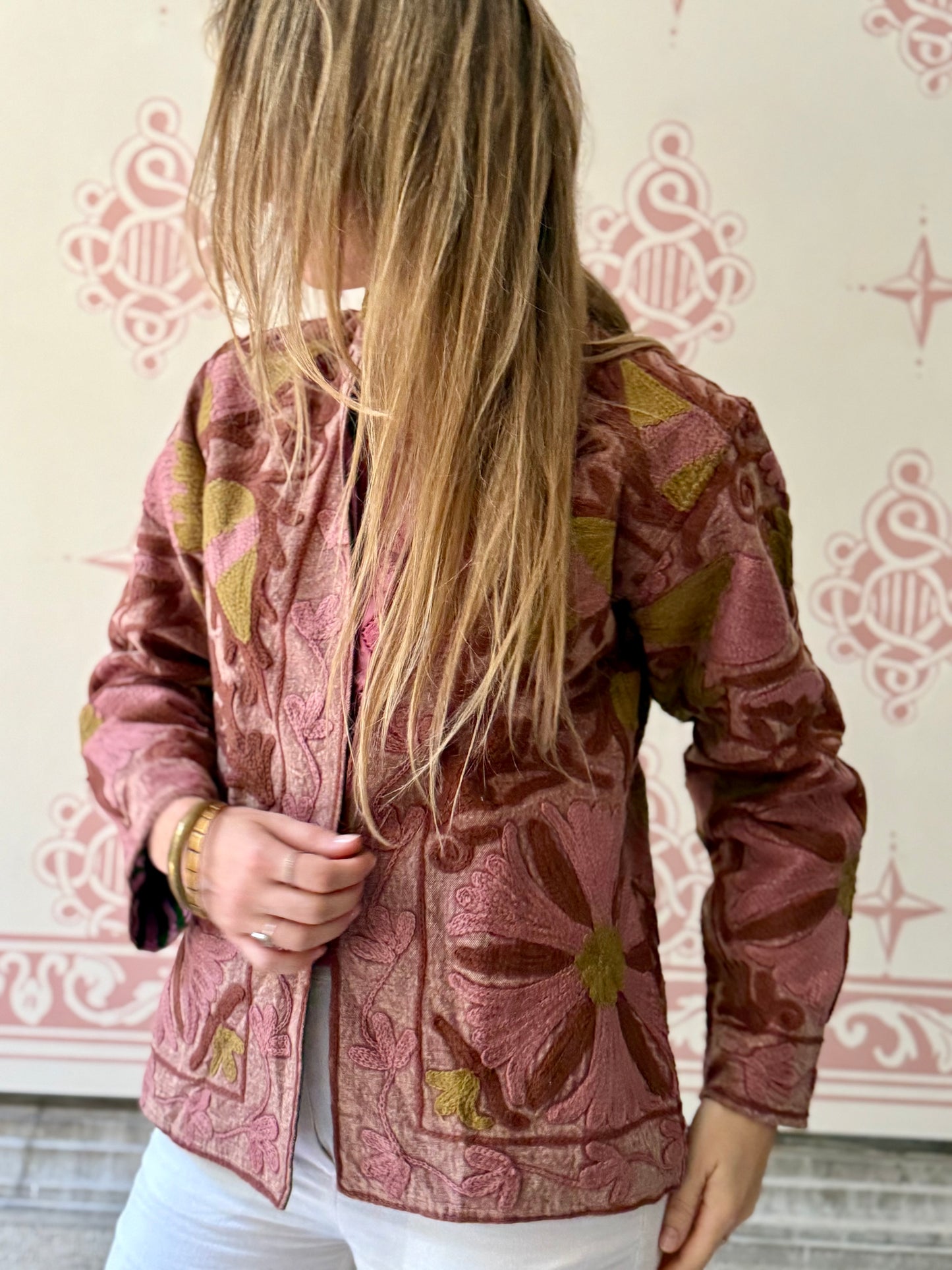 Cotton Suzani Jacket Embroidered Reversible