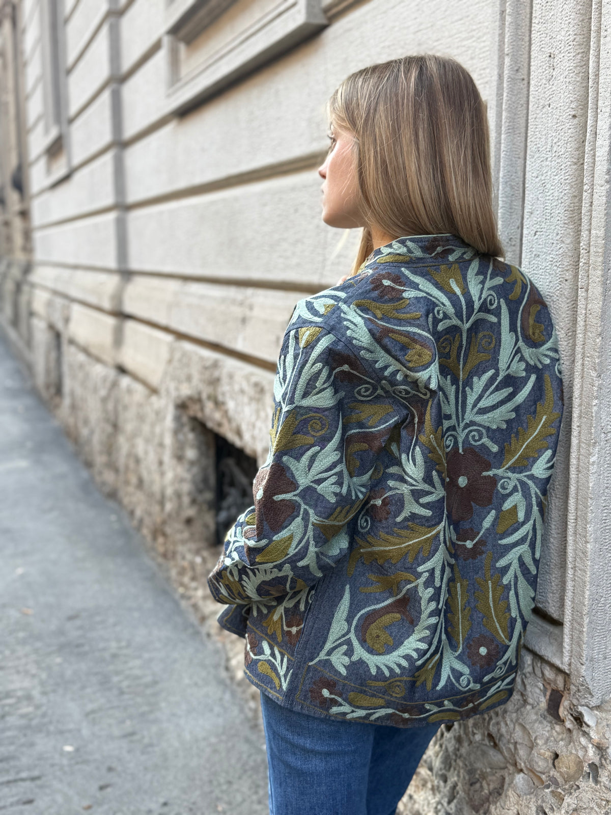 Denim Suzani Jacket Embroidered - limited edition