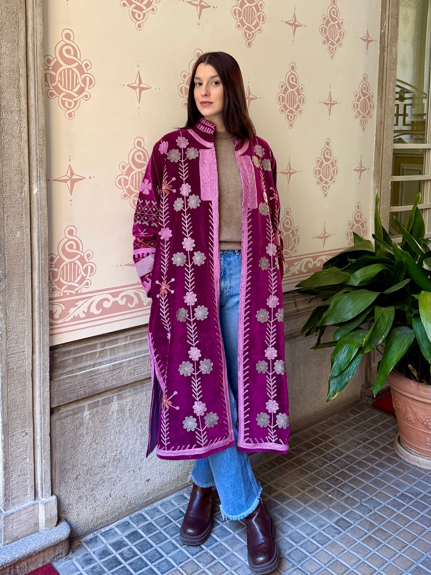 Velvet Embroidered Coat