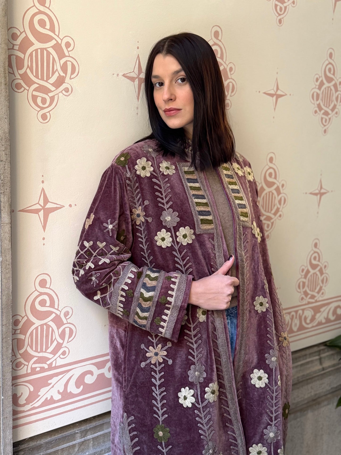 Velvet Embroidered Coat