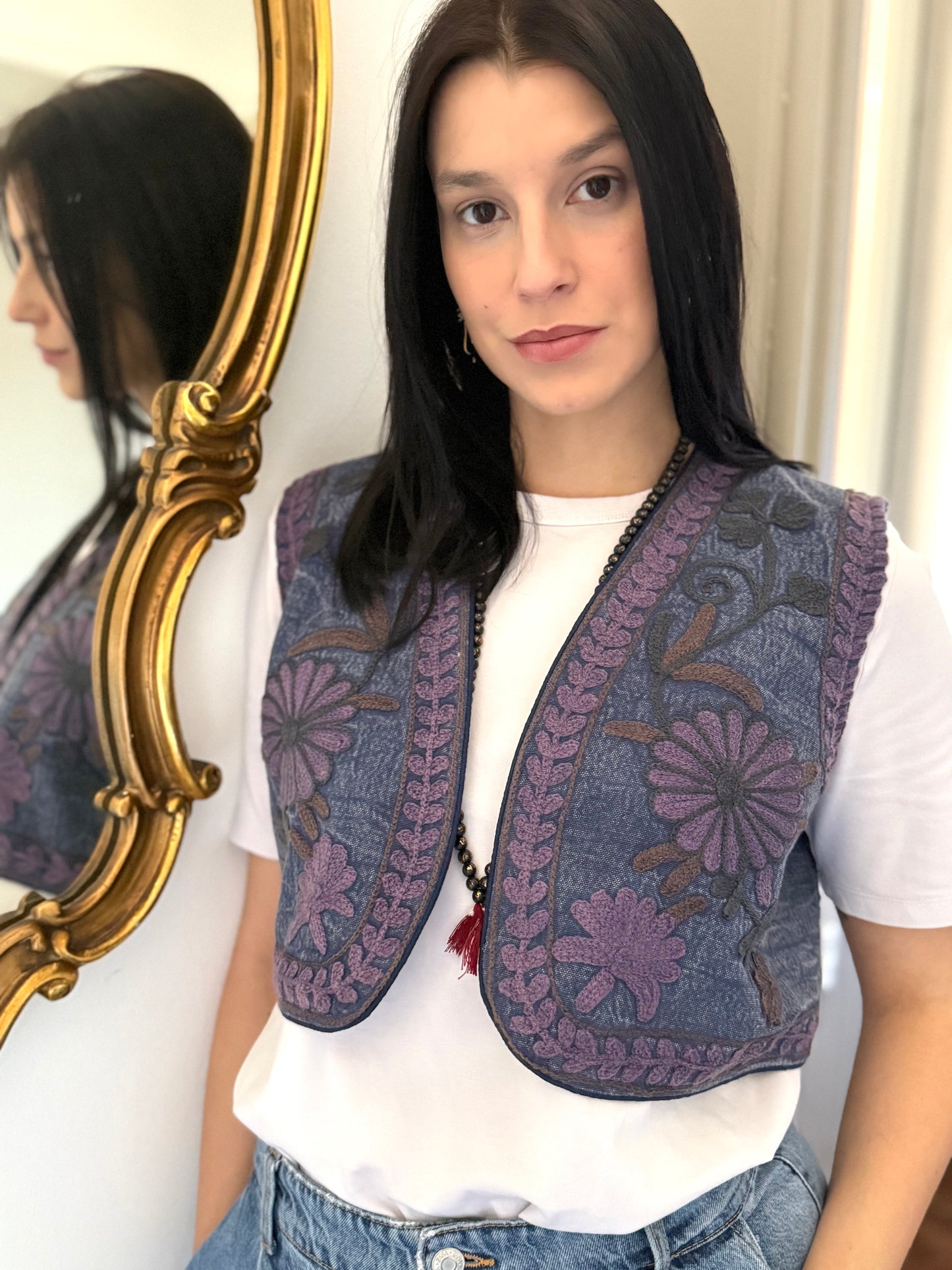 Cotton Boho Embroidered Vest