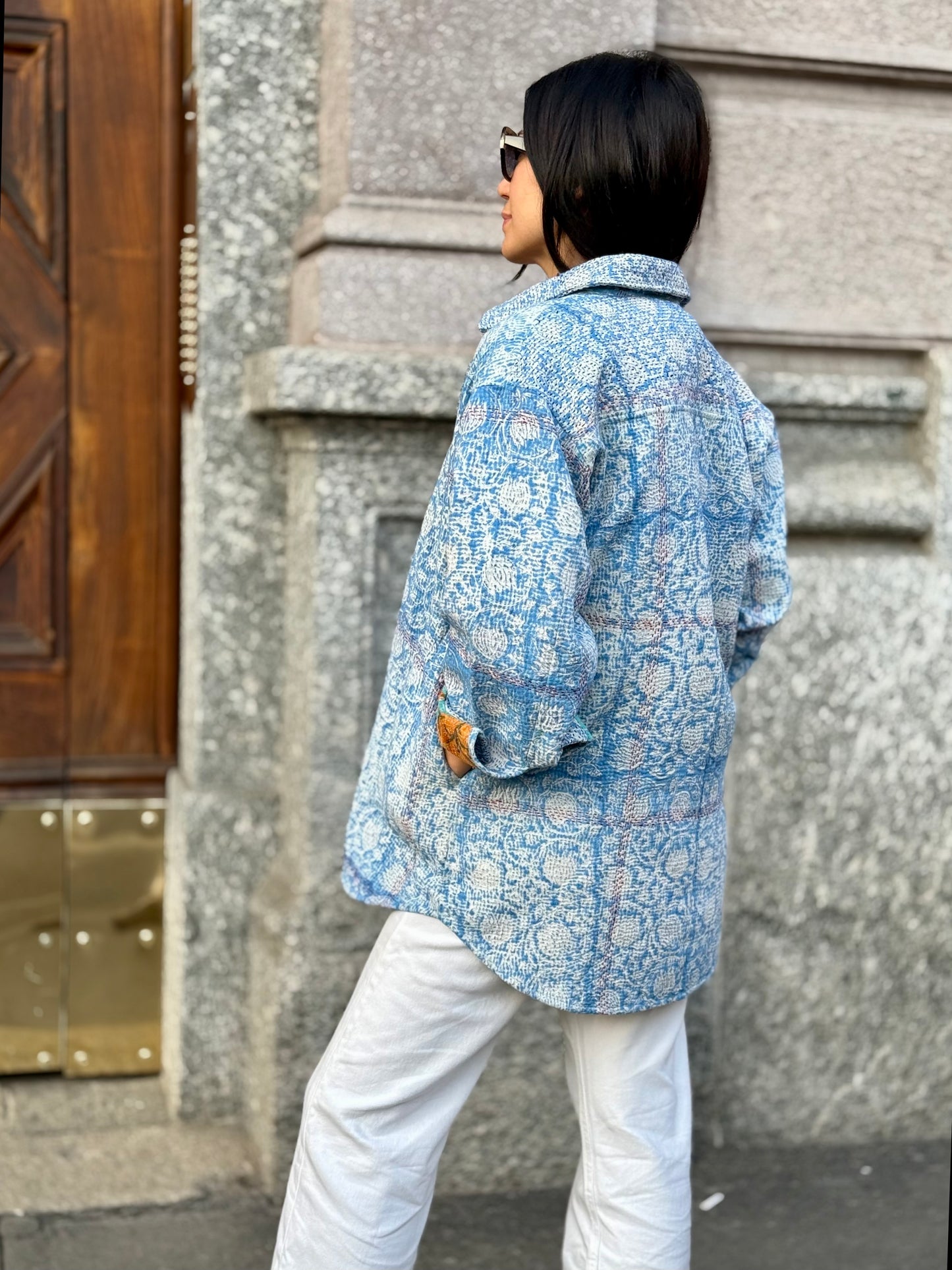 Old Kantha Over Shirt Jacket - handmade