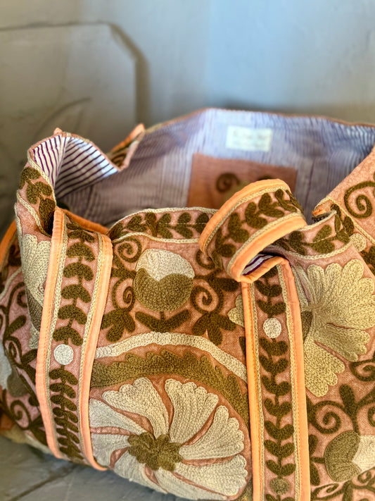 Suzani Embroidered Tote Bag