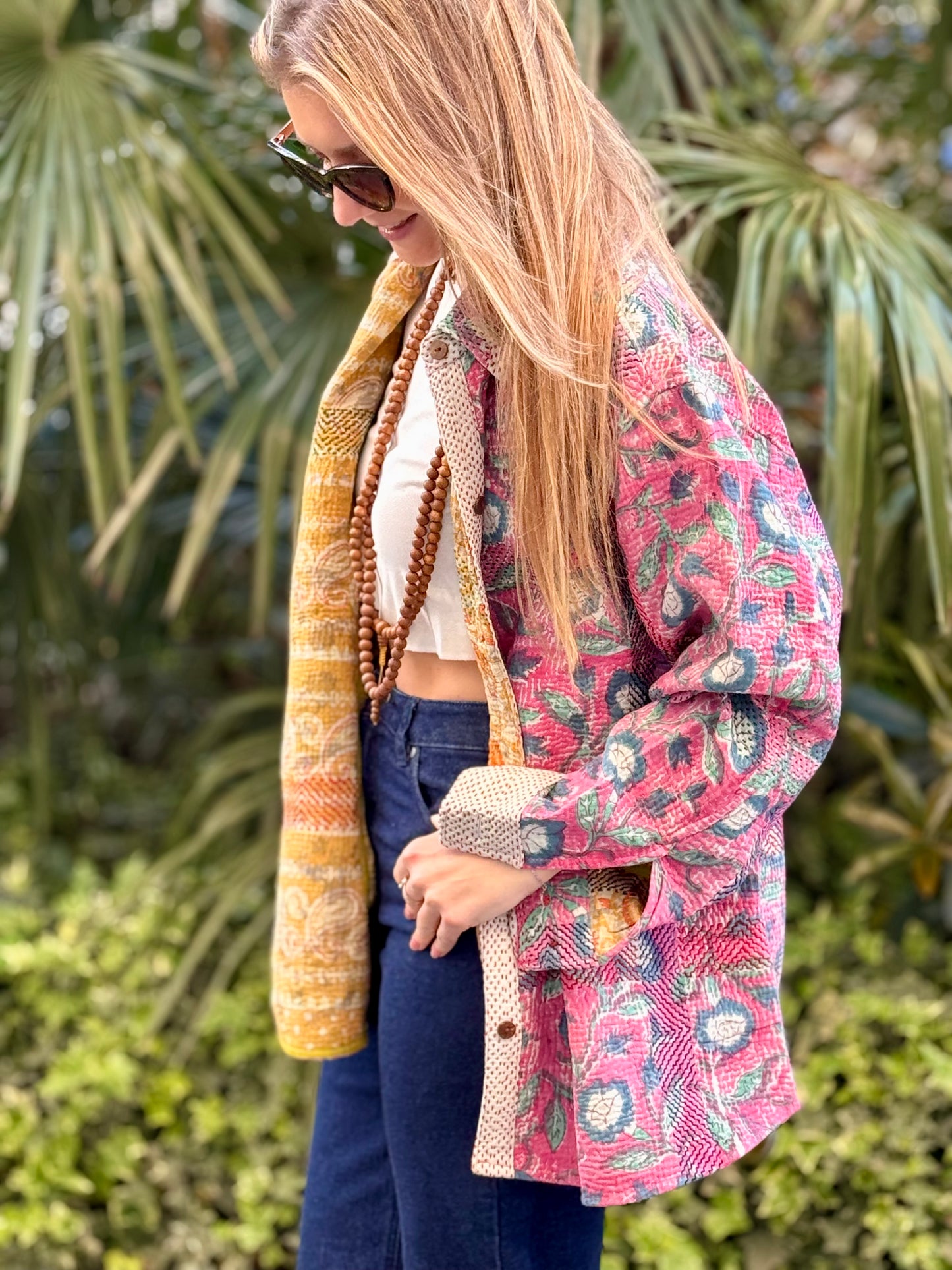 Old Kantha Over Shirt Jacket - handmade