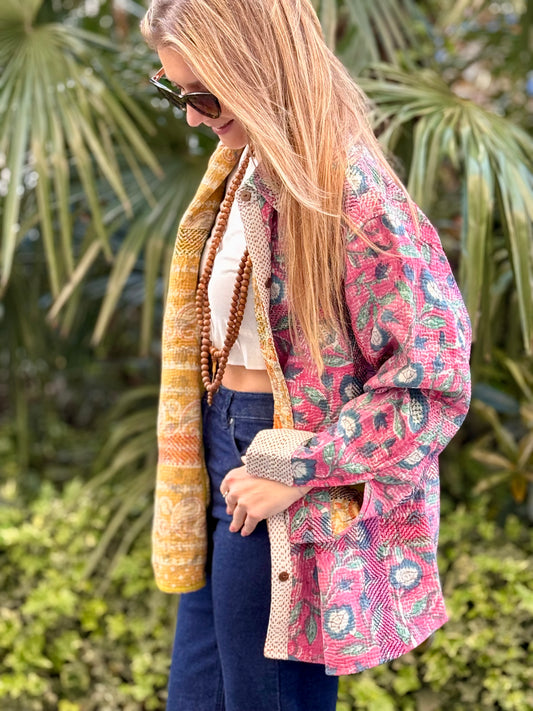 Old Kantha Over Shirt Jacket - handmade
