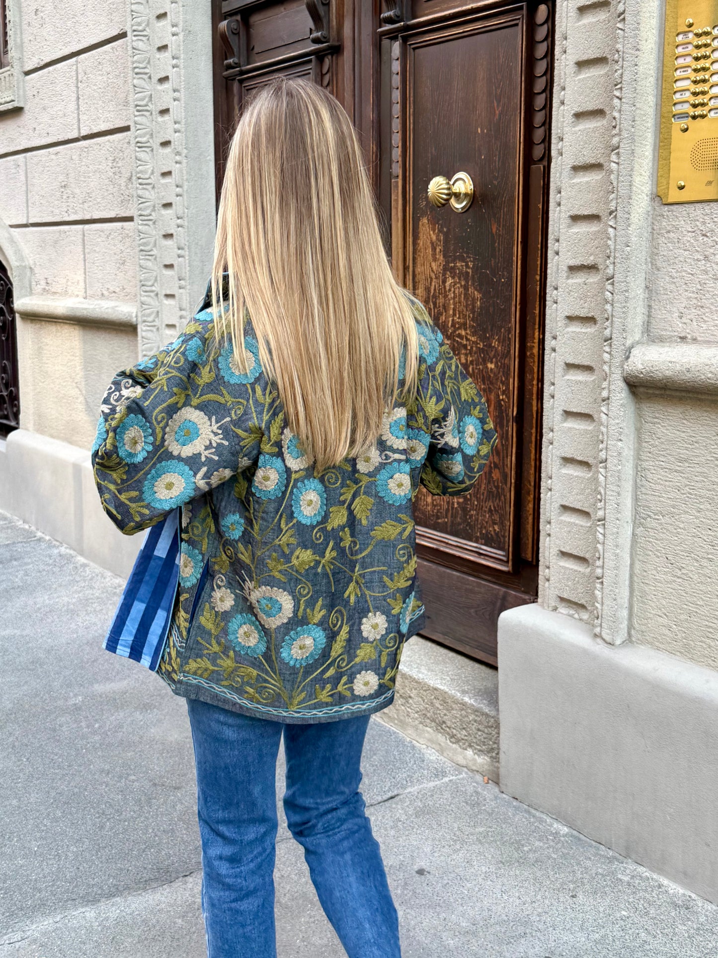 Denim Suzani Jacket Embroidered - limited edition