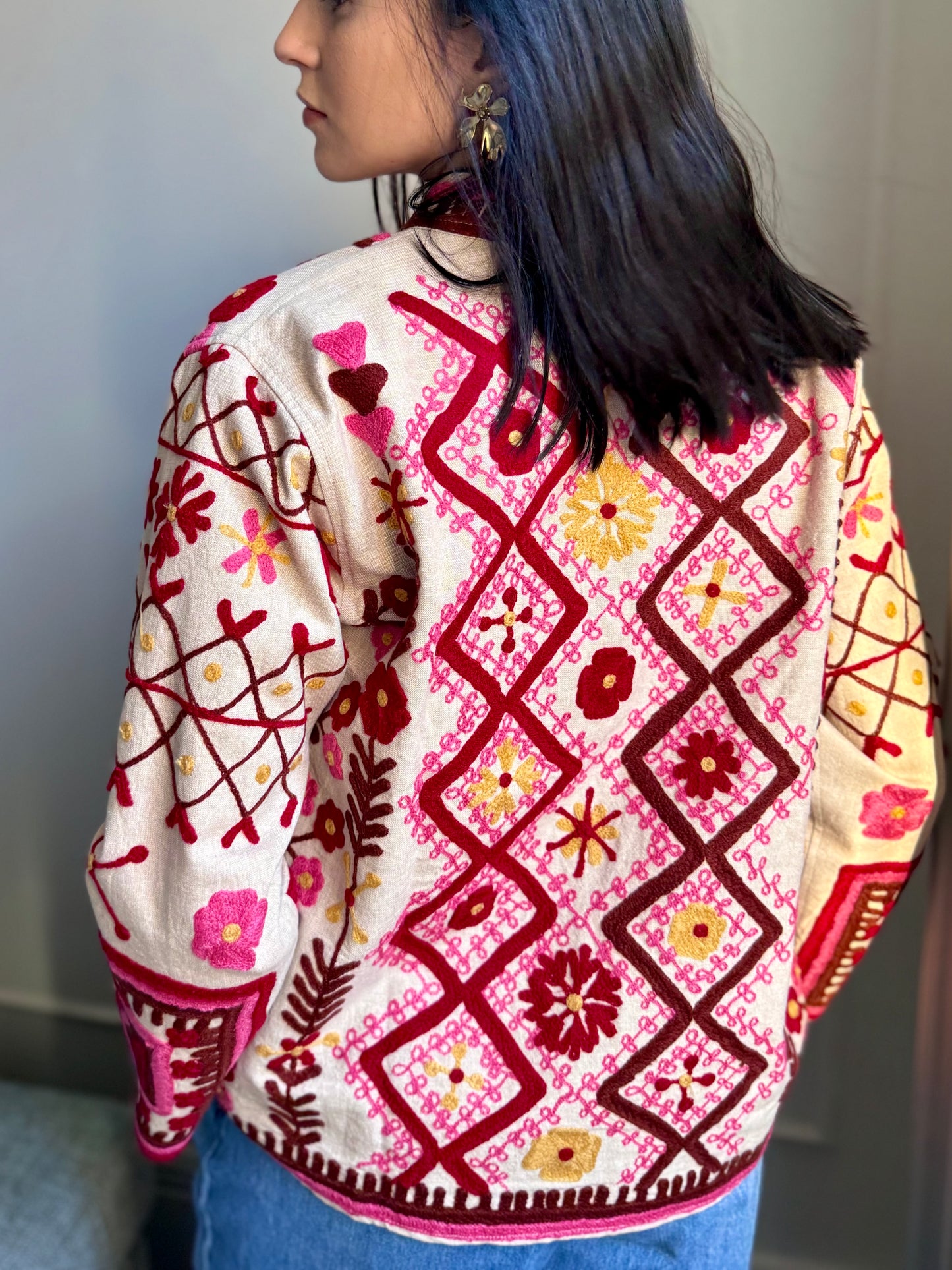 Cotton Bloom Suzani Jacket Embroidered