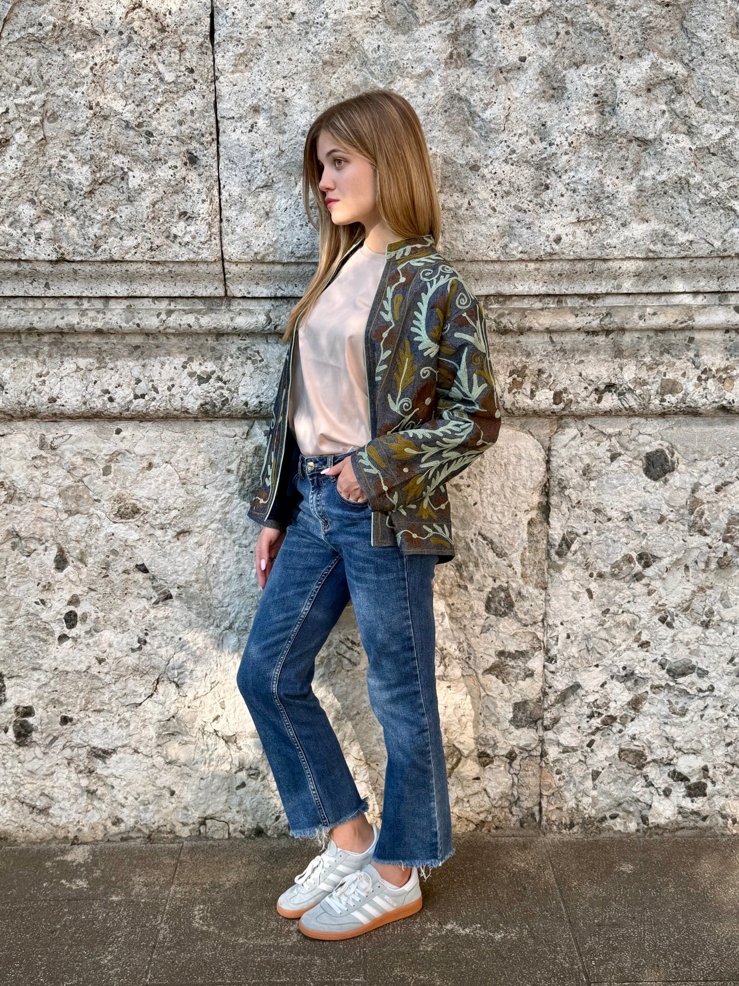 Denim Suzani Jacket Embroidered - limited edition