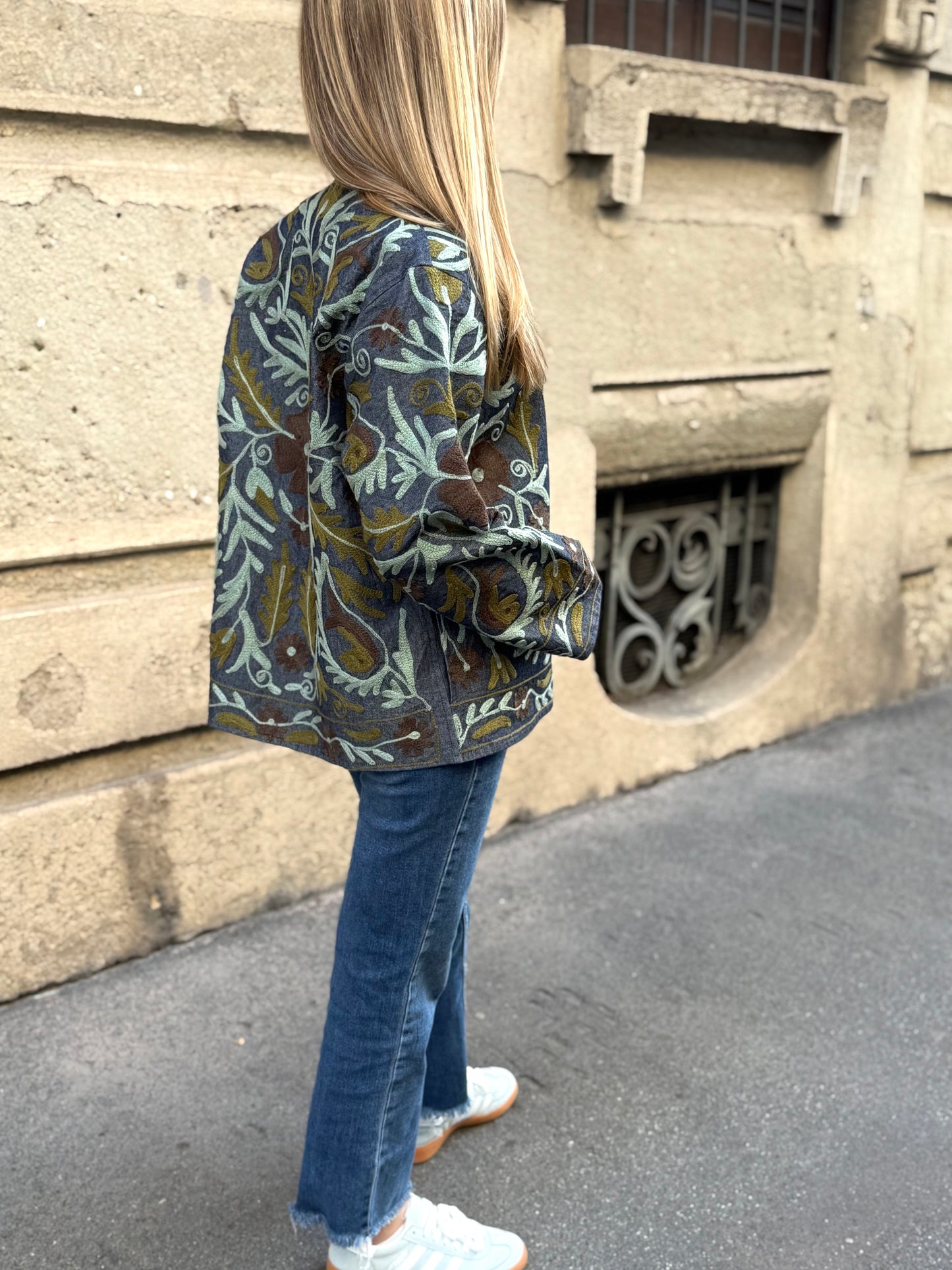Denim Suzani Jacket Embroidered - limited edition