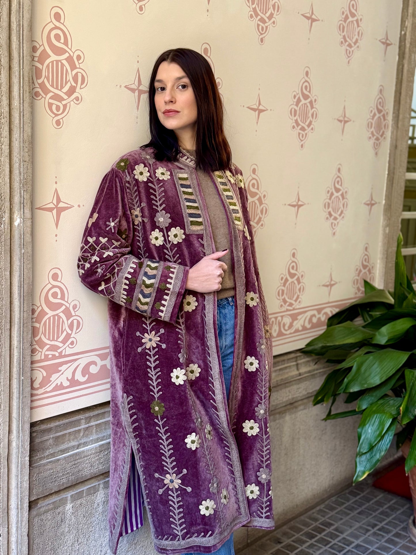 Velvet Embroidered Coat