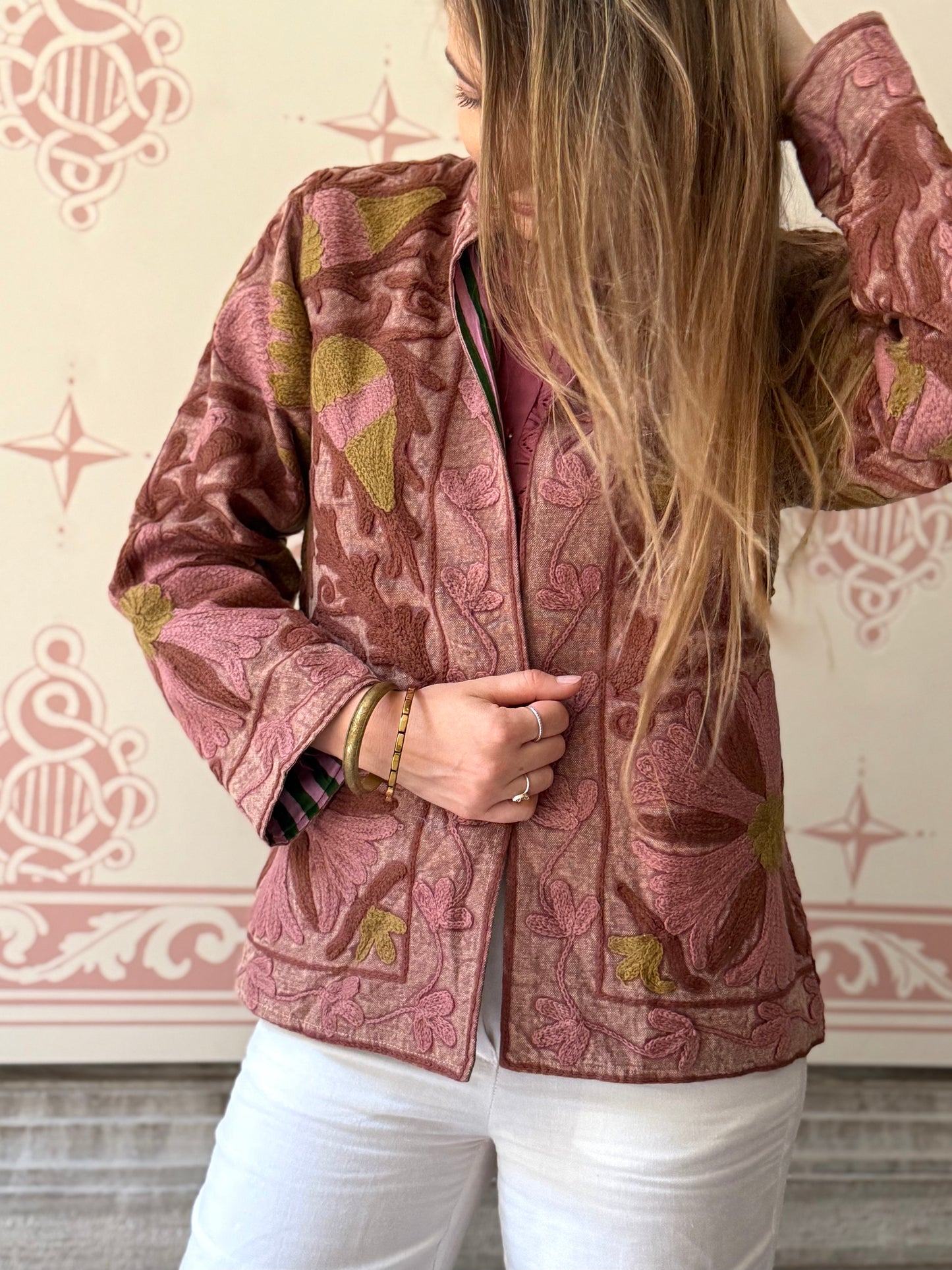 Cotton Suzani Jacket Embroidered Reversible