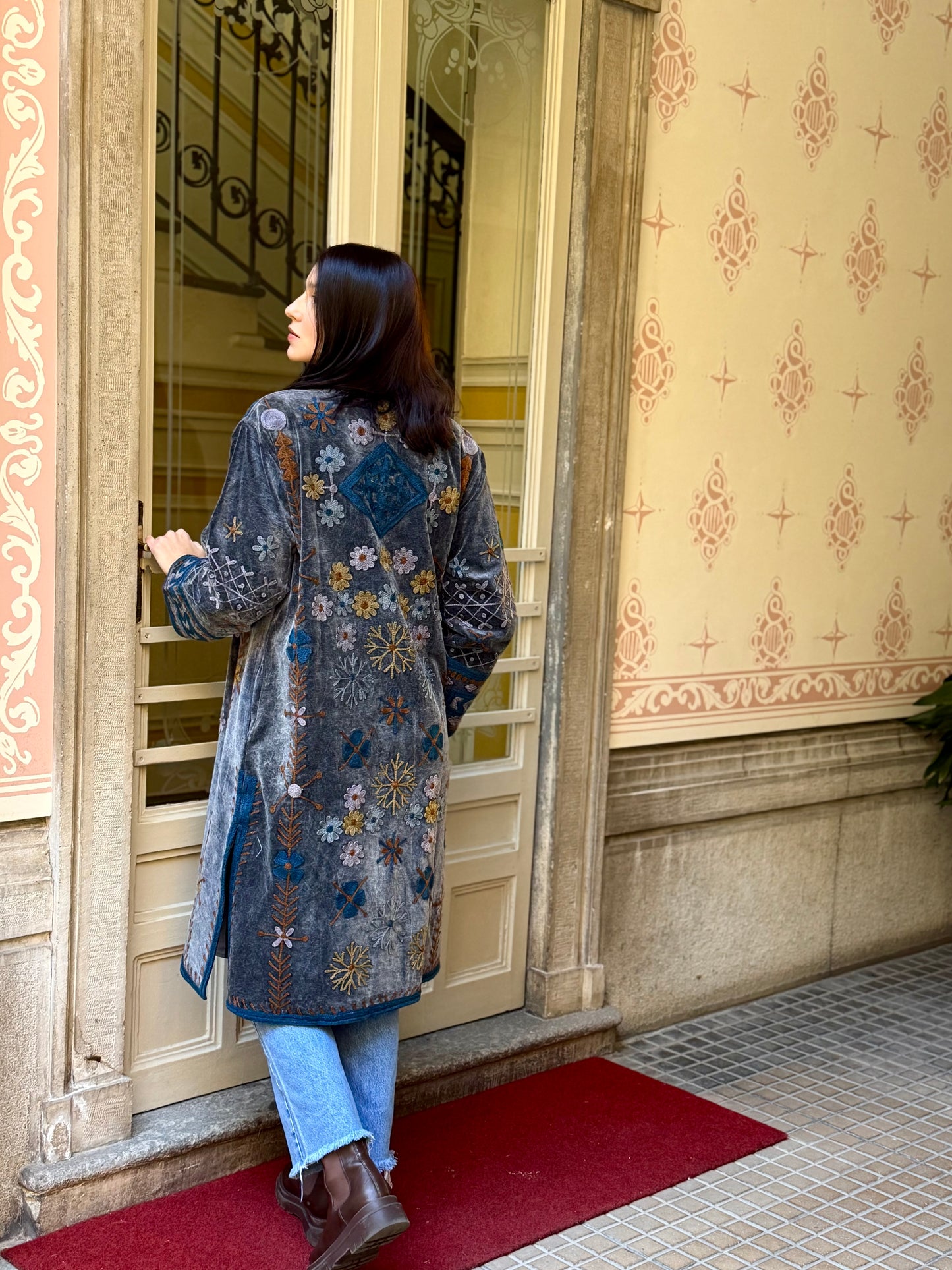 Velvet Embroidered Coat