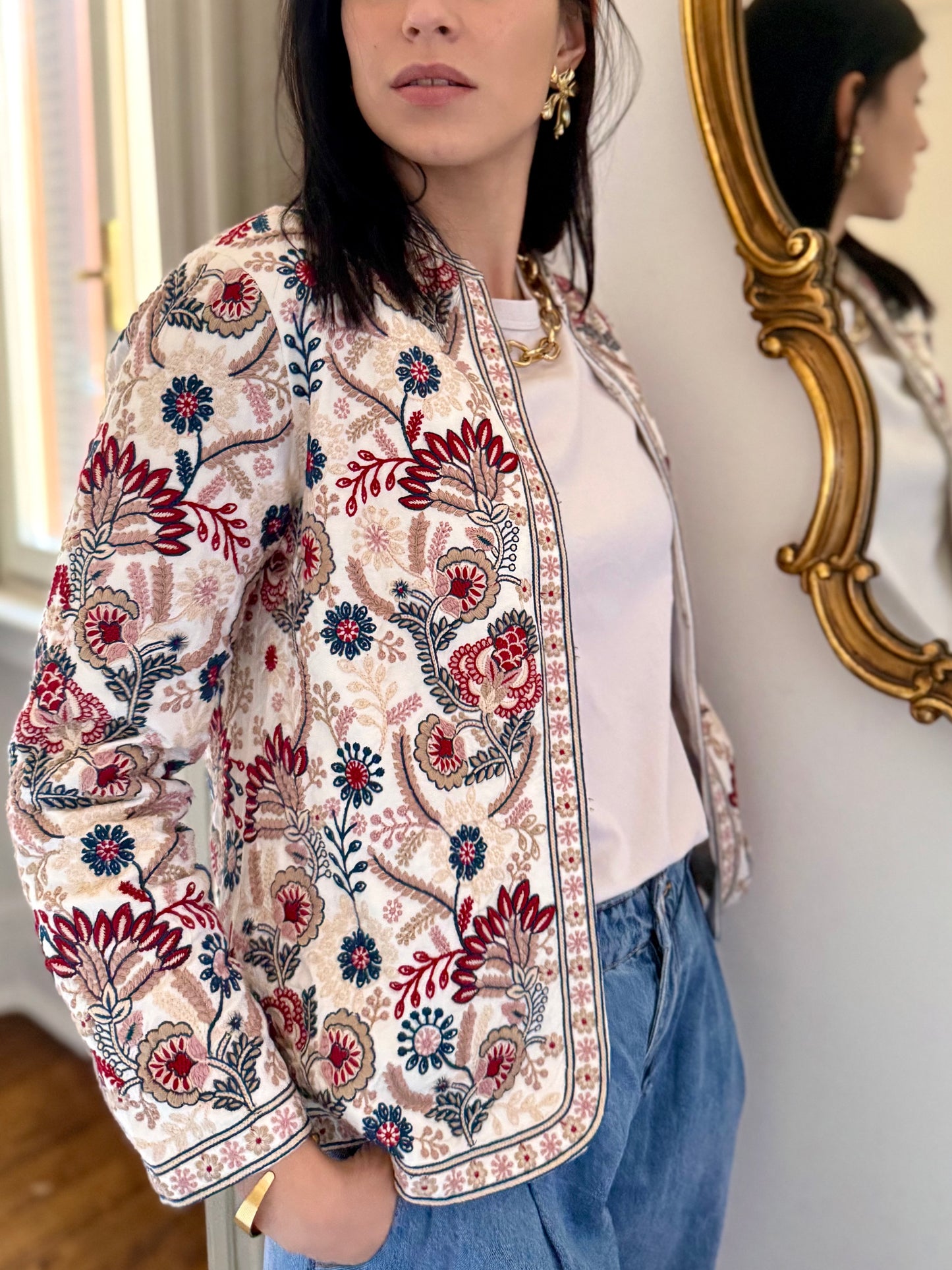 Leila Jacket Embroidered - White