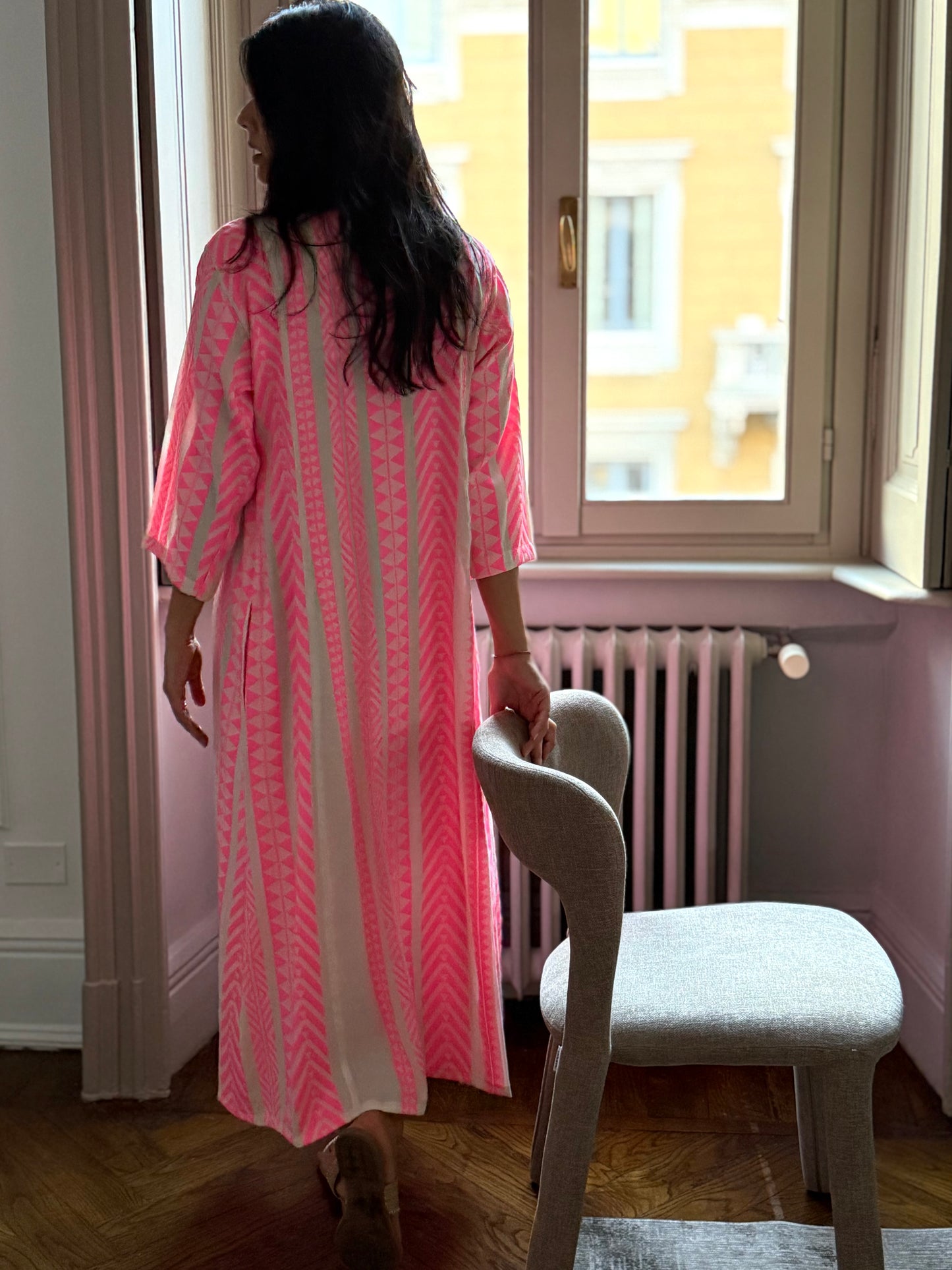 Eve Long dress in Jacquard fabric