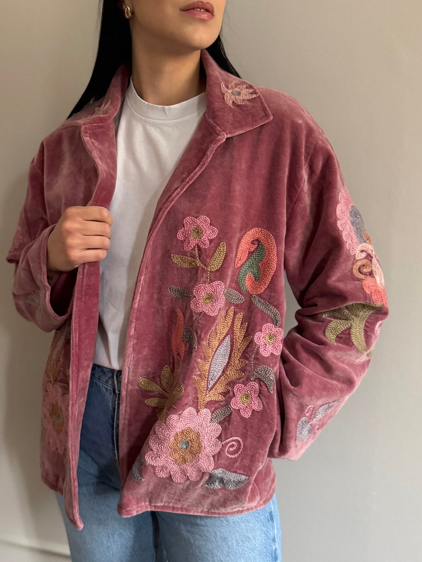 Priya Velvet Jacket Hand Embroidered