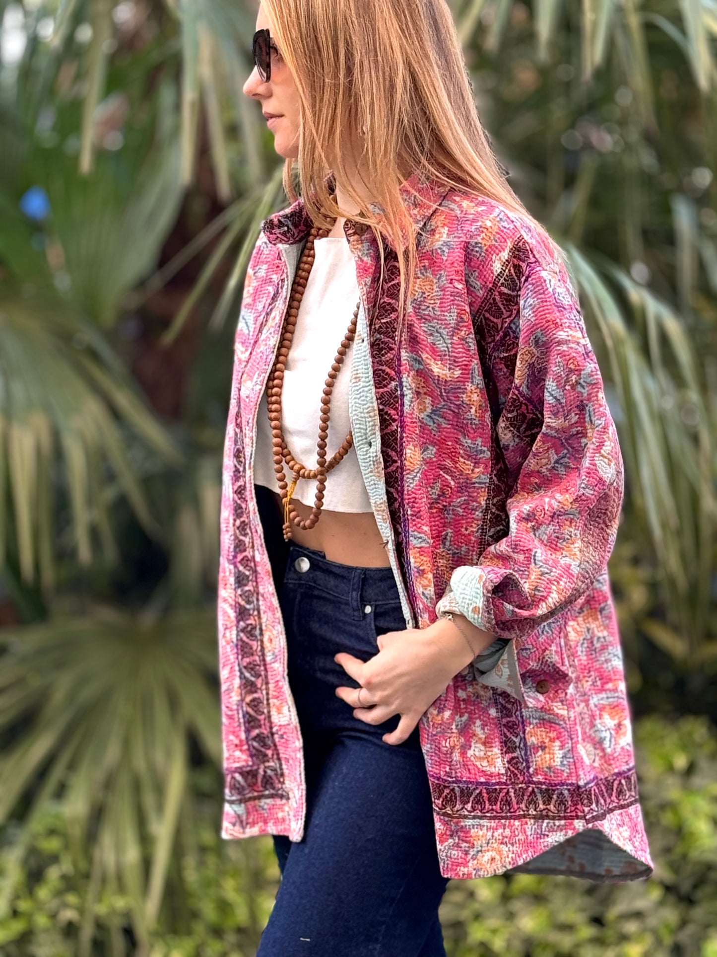 Old Kantha Over Shirt Jacket - handmade
