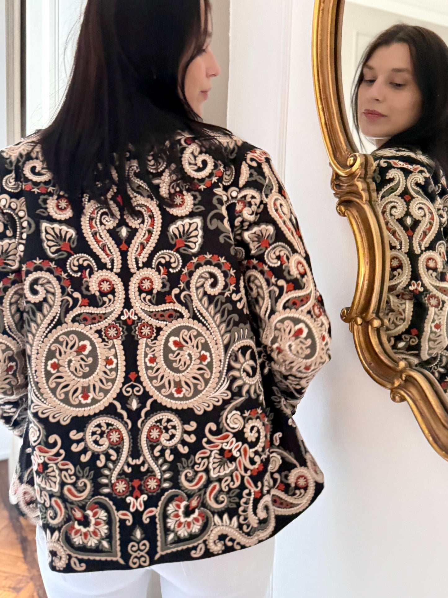 Leila Jacket Embroidered -  Black
